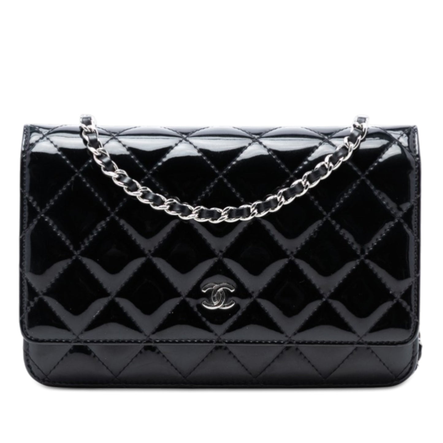 Chanel CC Quilted Patent Wallet On Chain