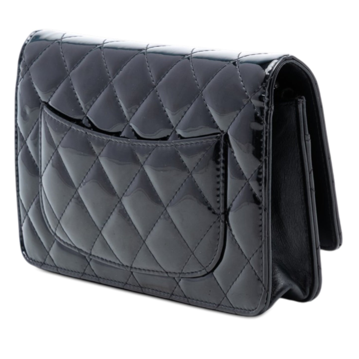 Chanel CC Quilted Patent Wallet On Chain