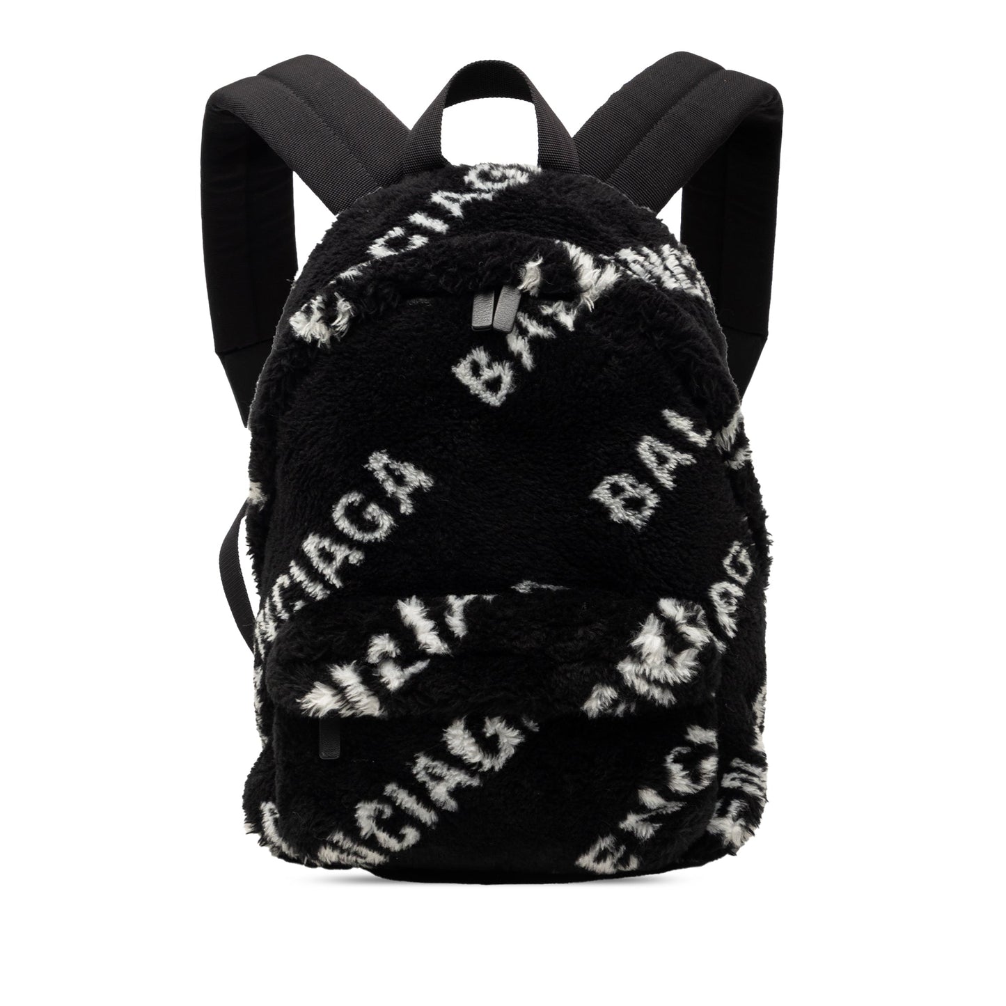 Balenciaga Small Faux Fur Diagonal Logo Everyday Backpack
