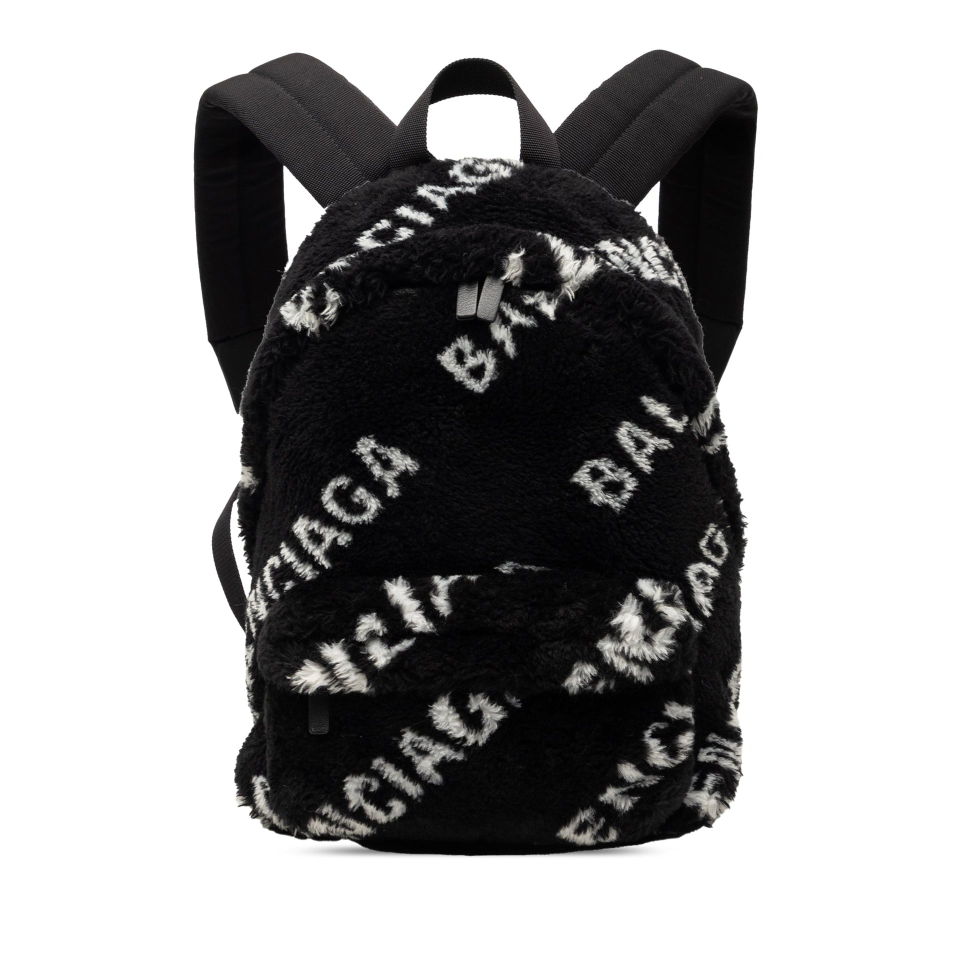 Balenciaga Small Faux Fur Diagonal Logo Everyday Backpack