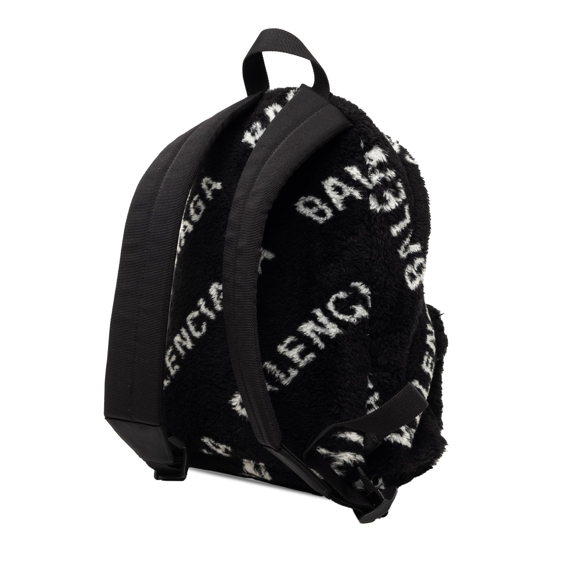 Balenciaga Small Faux Fur Diagonal Logo Everyday Backpack