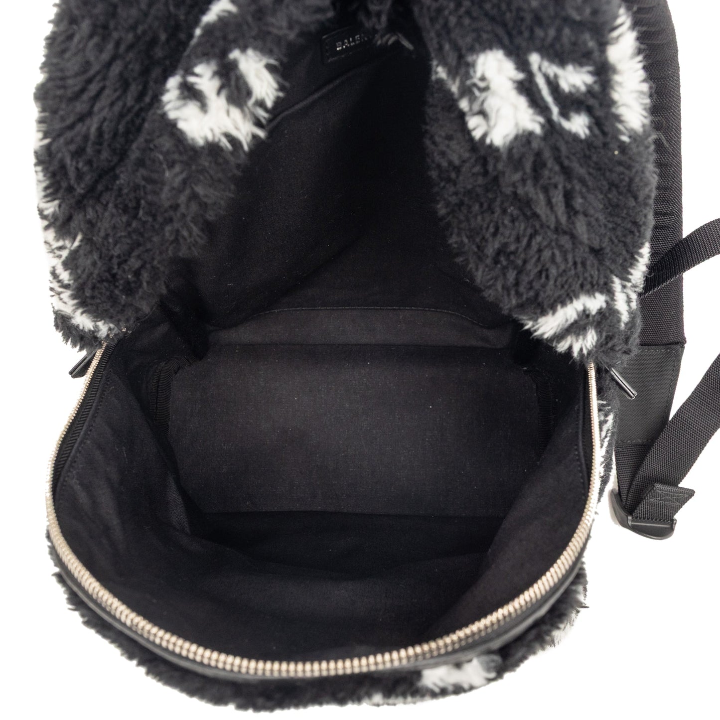 Balenciaga Small Faux Fur Diagonal Logo Everyday Backpack