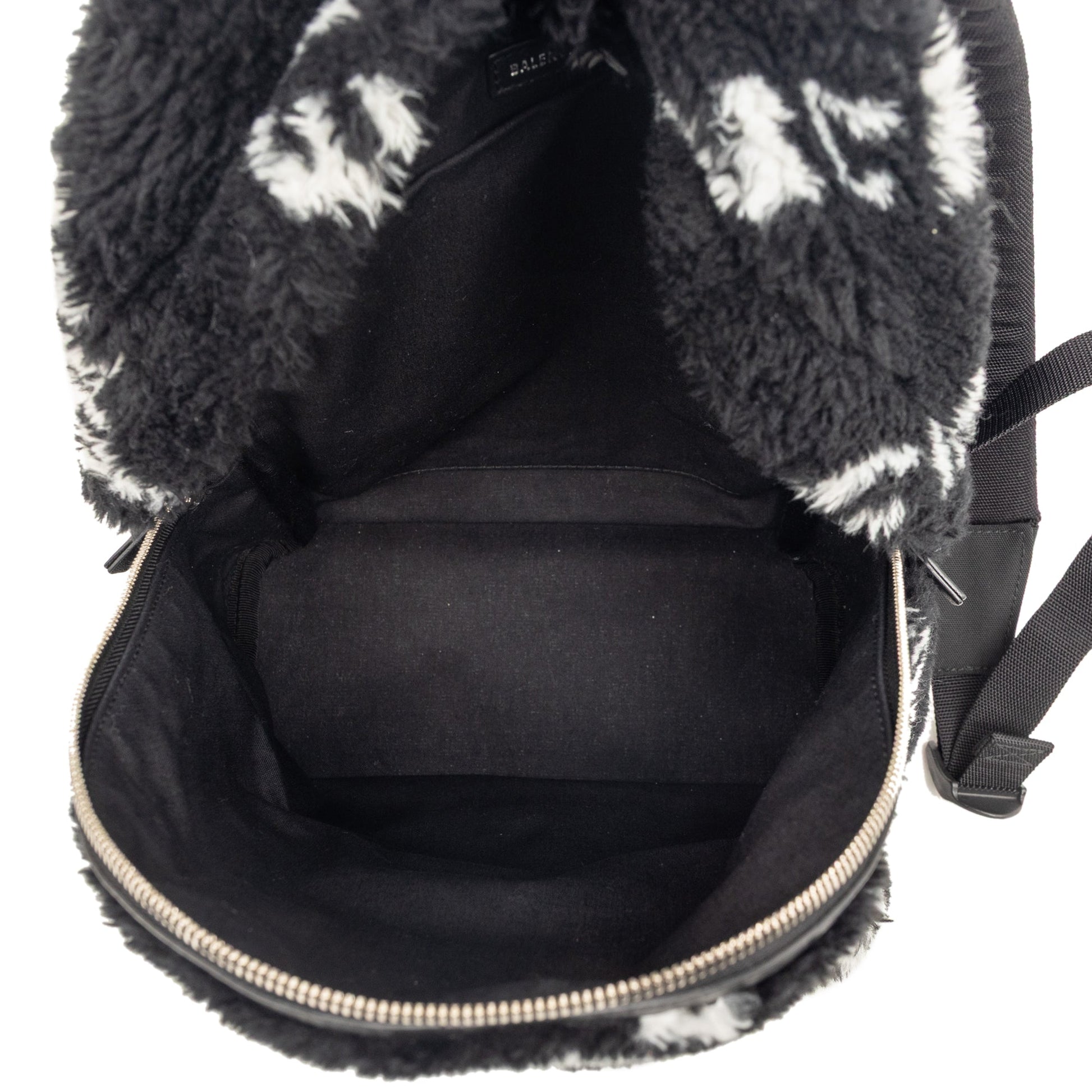 Balenciaga Small Faux Fur Diagonal Logo Everyday Backpack