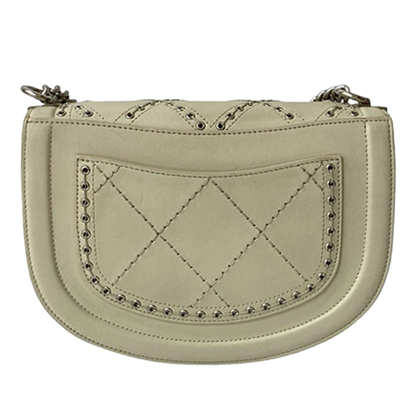 Chanel Small Calfskin Coco Eyelets Round Flap