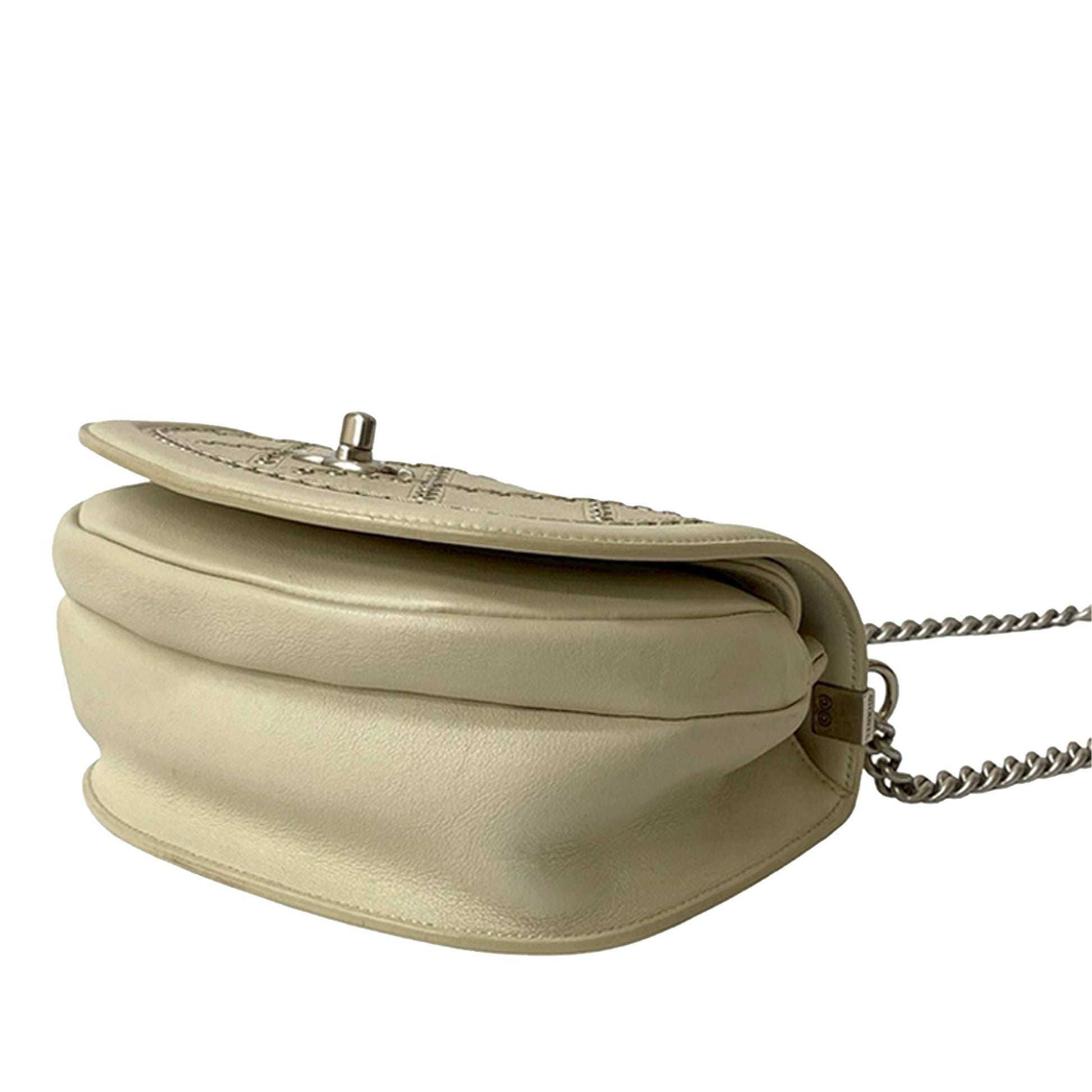 Chanel Small Calfskin Coco Eyelets Round Flap