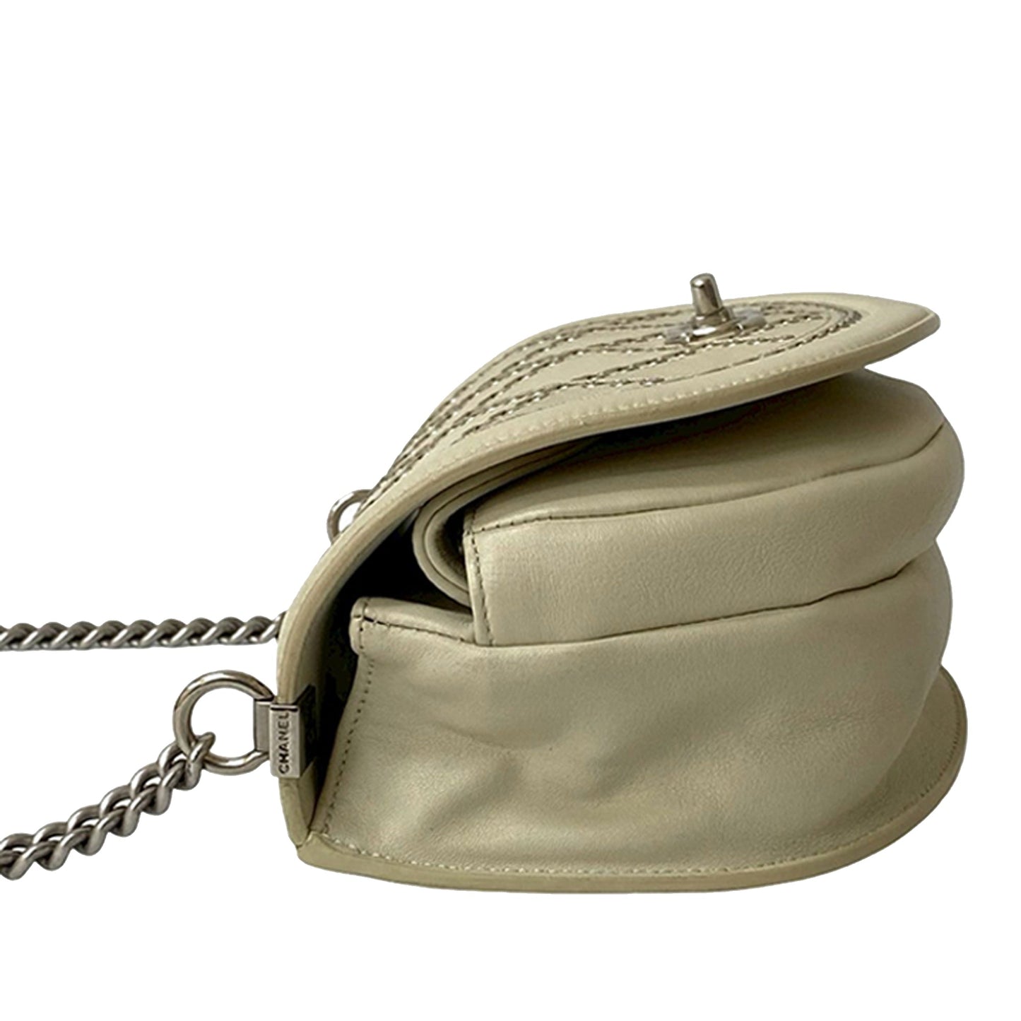 Chanel Small Calfskin Coco Eyelets Round Flap