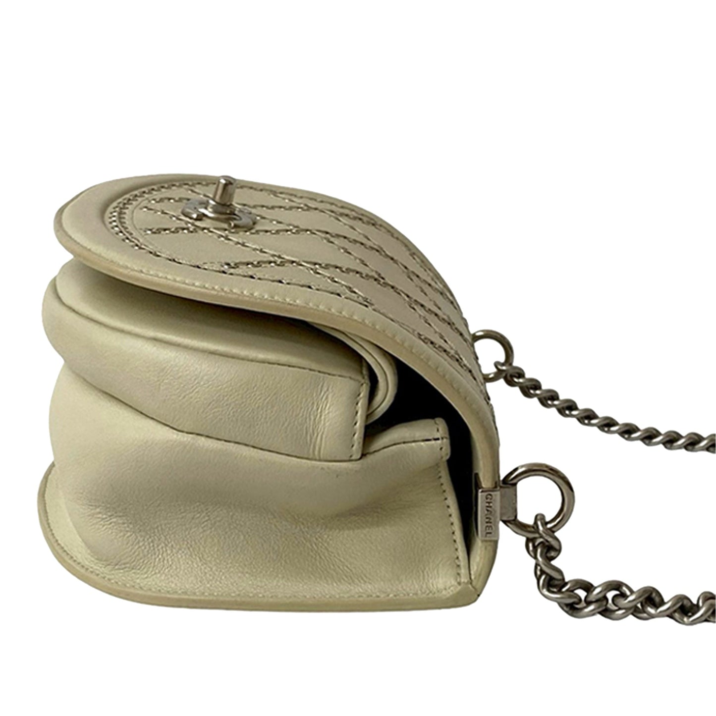 Chanel Small Calfskin Coco Eyelets Round Flap