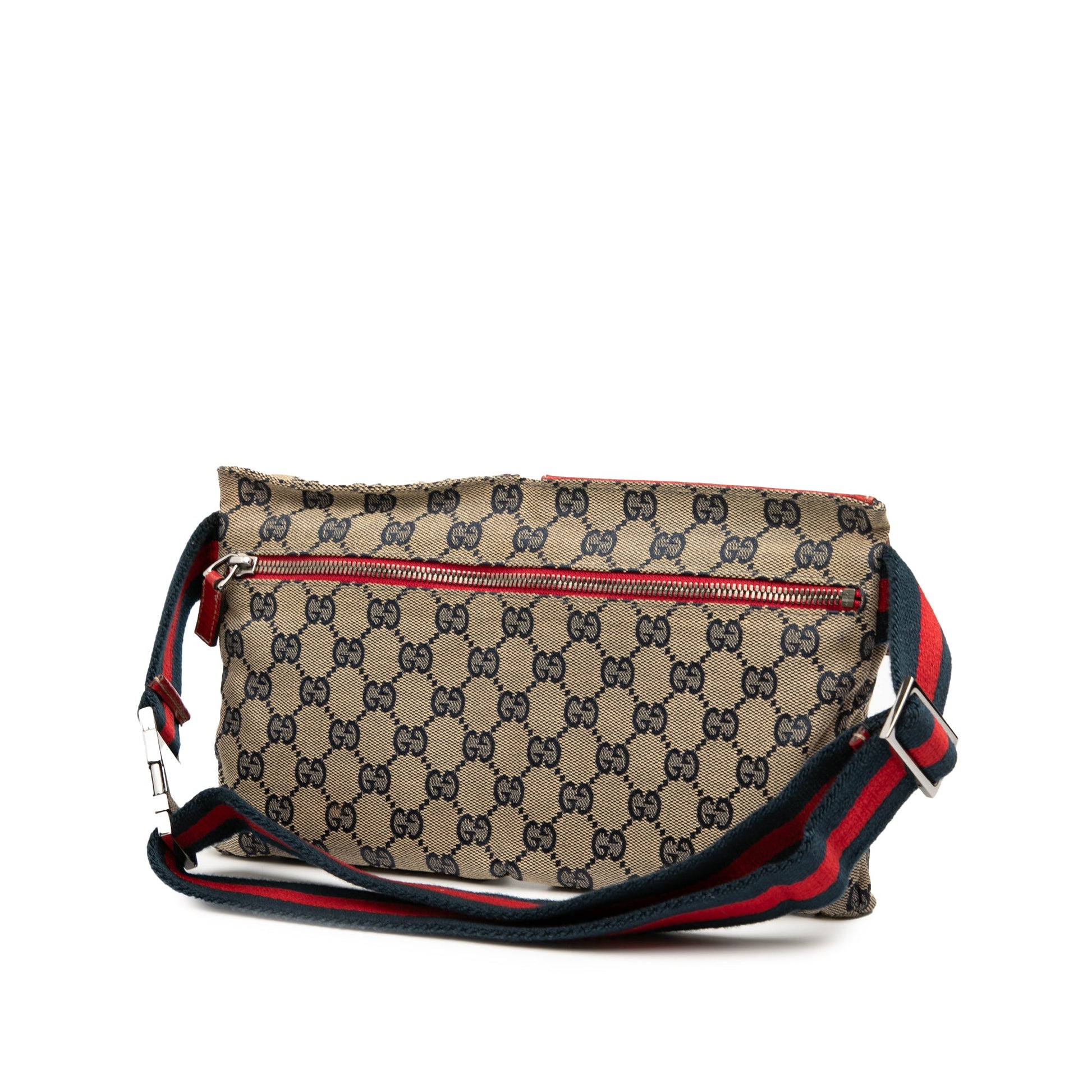 Gucci GG Canvas Web Double Pocket Belt Bag