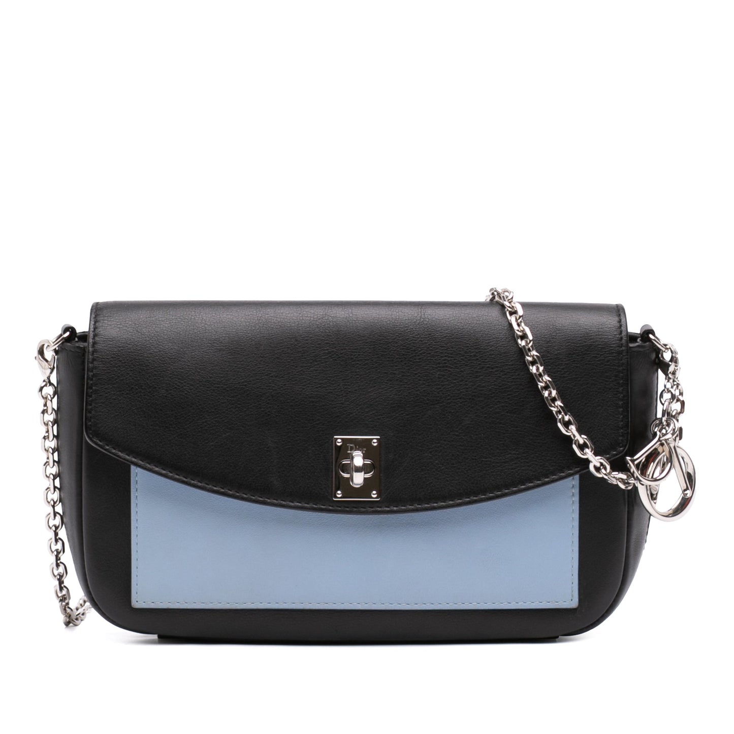Dior Tricolor Leather Turn Lock Wallet on Chain