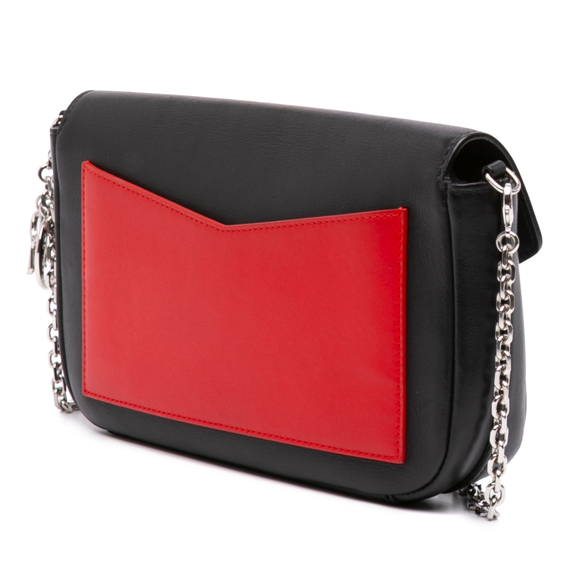 Dior Tricolor Leather Turn Lock Wallet on Chain