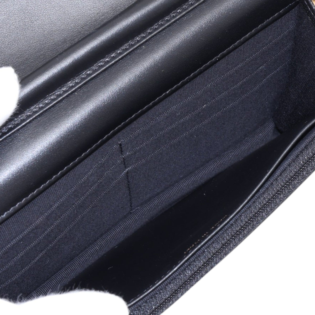 Chanel Quilted Caviar Boy Wallet on Chain — Black