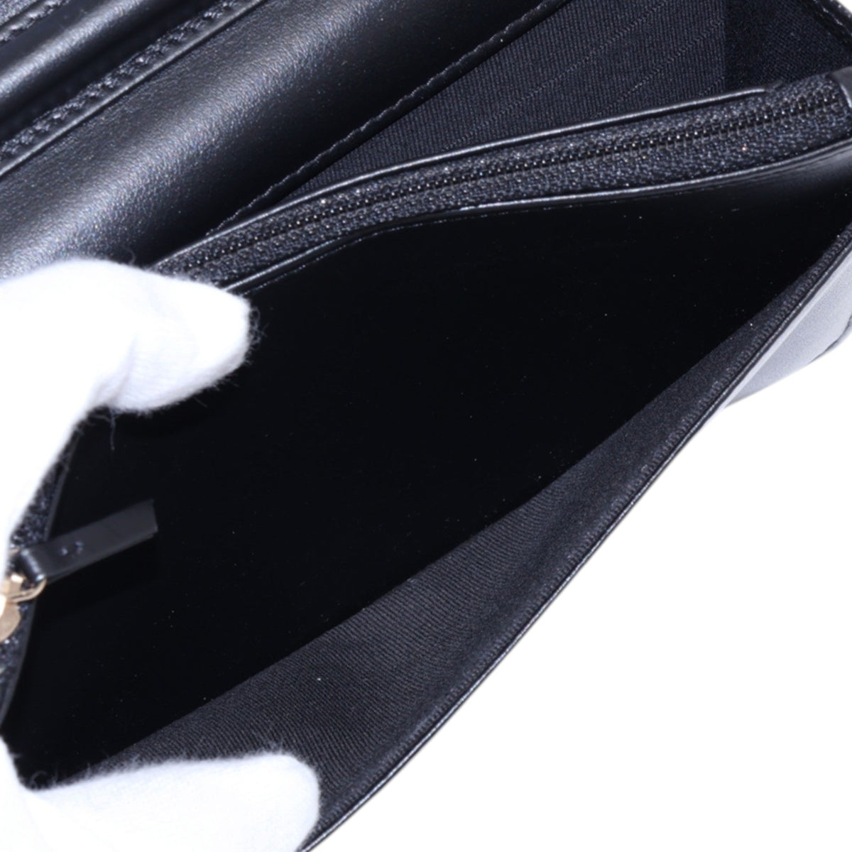 Chanel Quilted Caviar Boy Wallet on Chain — Black