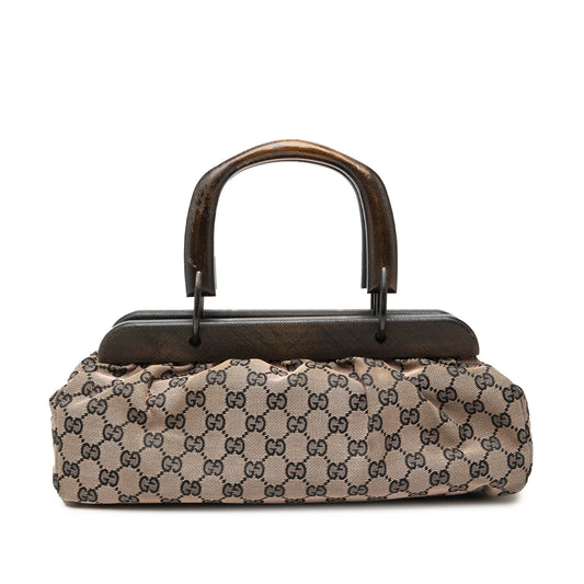 Gucci GG Canvas Wood Frame Handbag