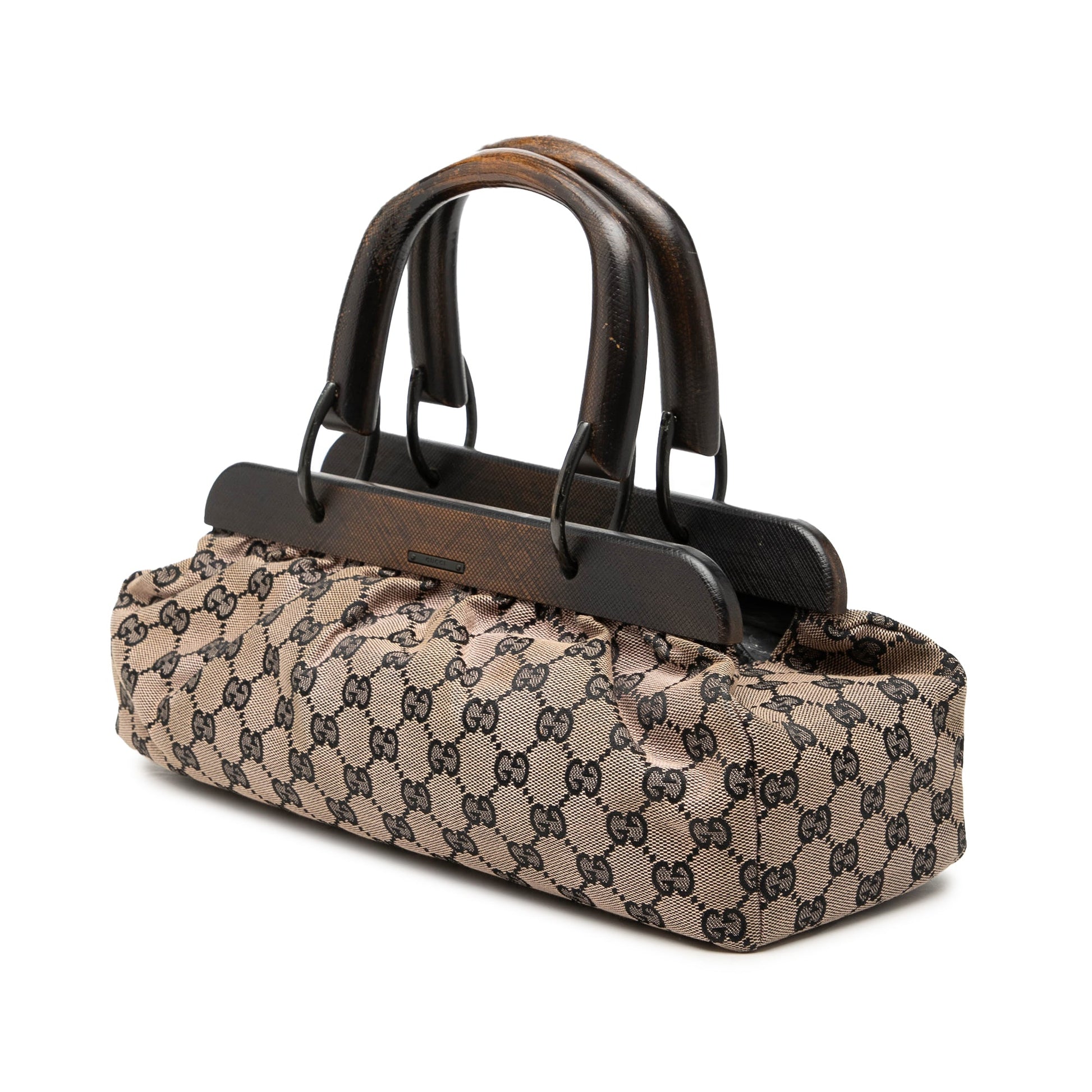 Gucci GG Canvas Wood Frame Handbag