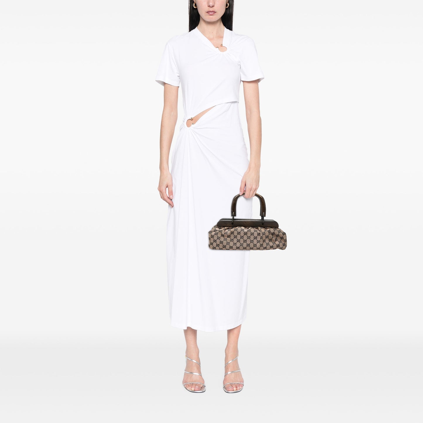 Gucci GG Canvas Wood Frame Handbag