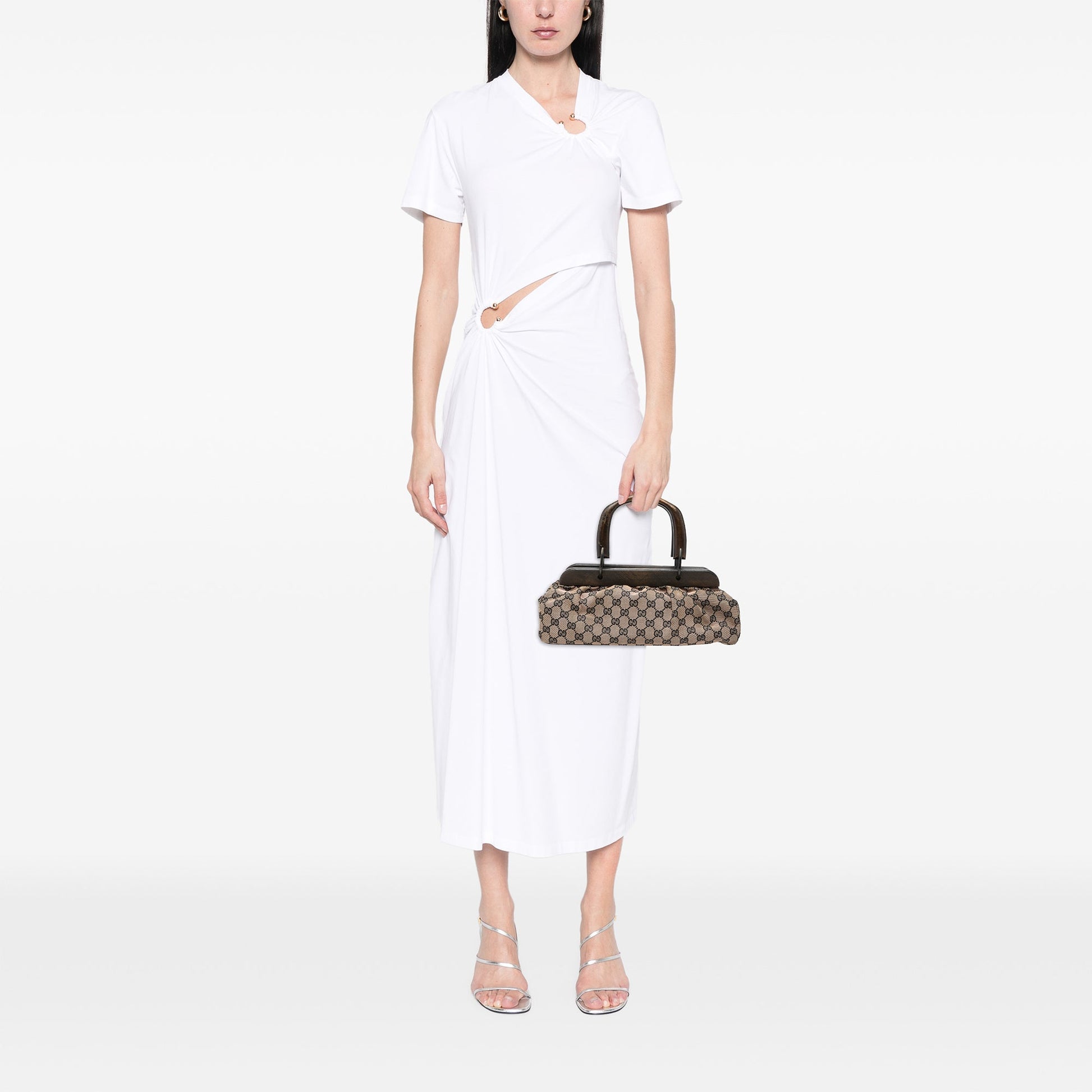 Gucci GG Canvas Wood Frame Handbag