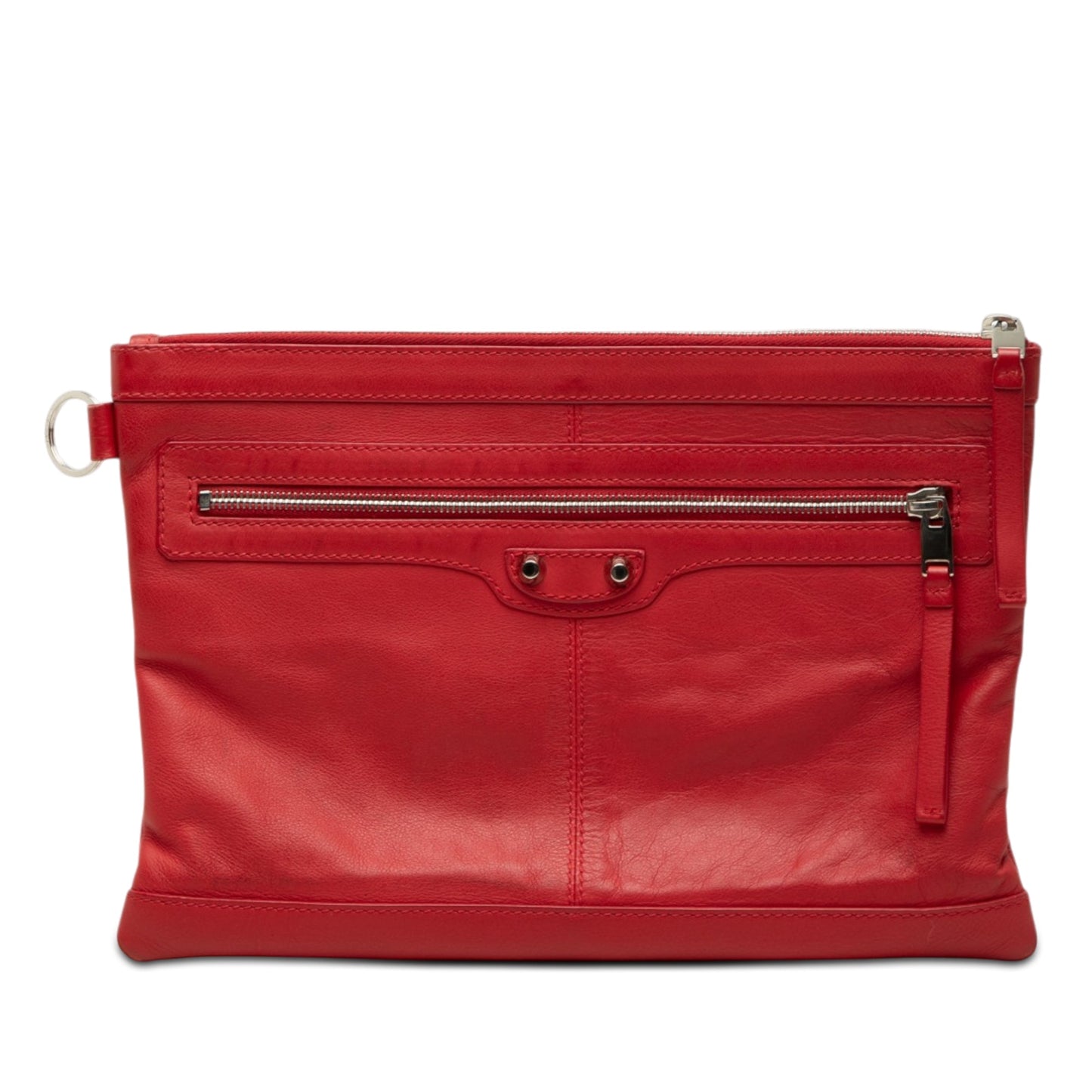 Balenciaga Lambskin Motocross Classic Clip M Clutch