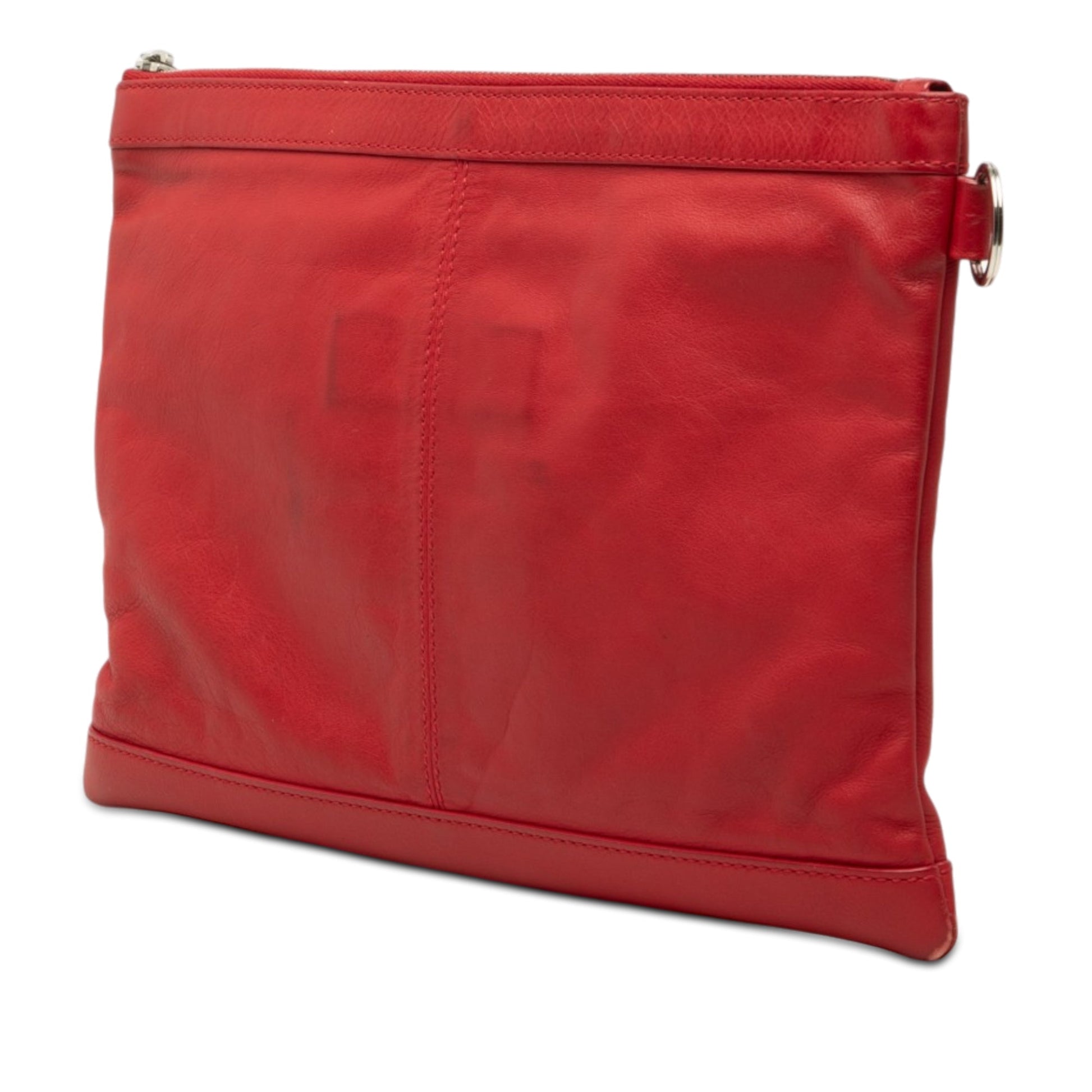 Balenciaga Lambskin Motocross Classic Clip M Clutch