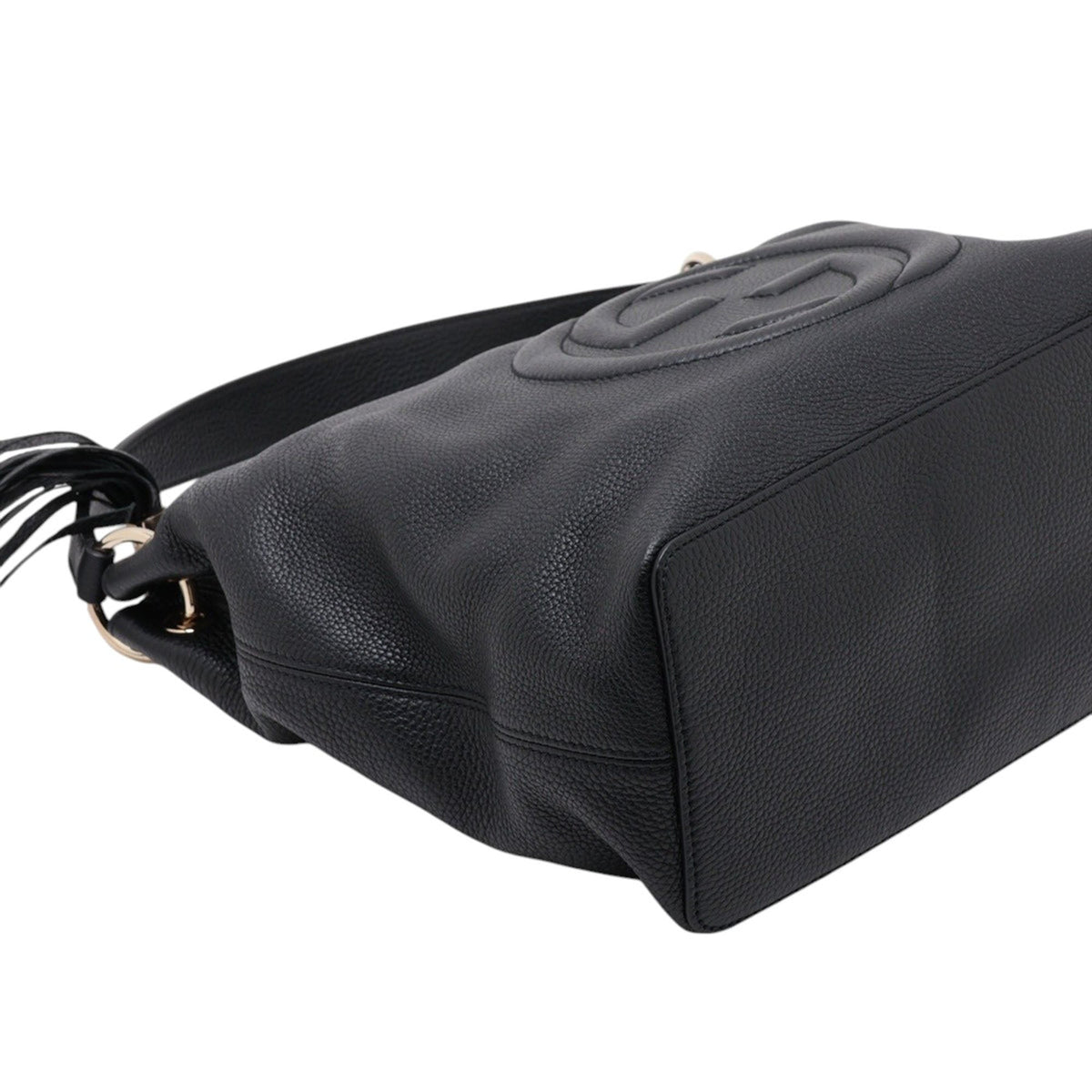 Gucci Large Pebbled Calfskin Soho Convertible Hobo — Black