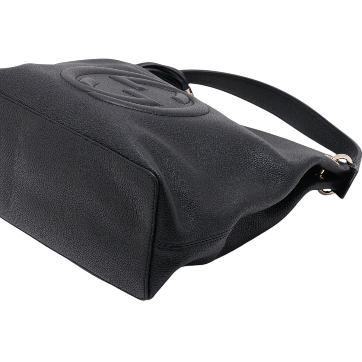 Gucci Large Pebbled Calfskin Soho Convertible Hobo — Black