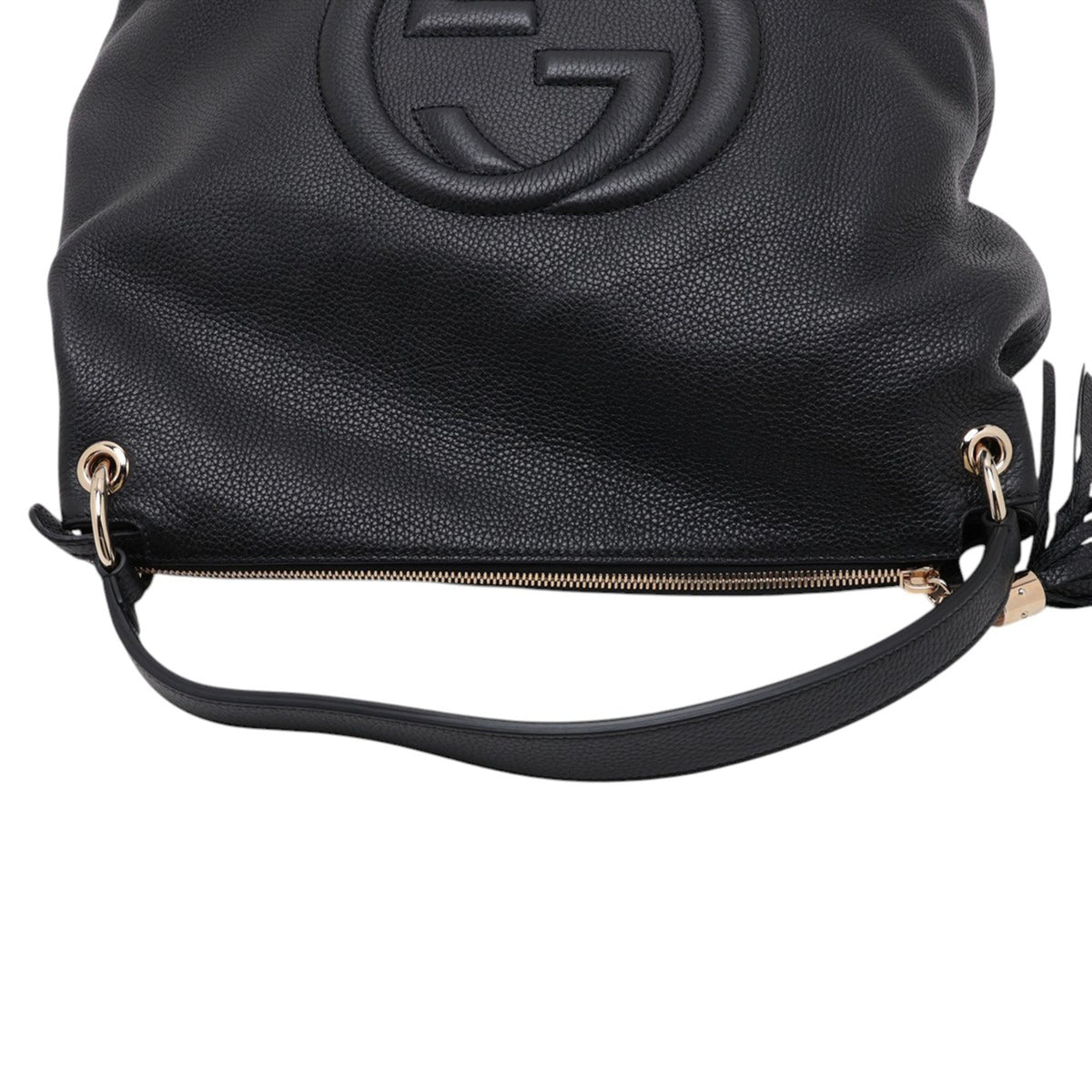 Gucci Large Pebbled Calfskin Soho Convertible Hobo — Black