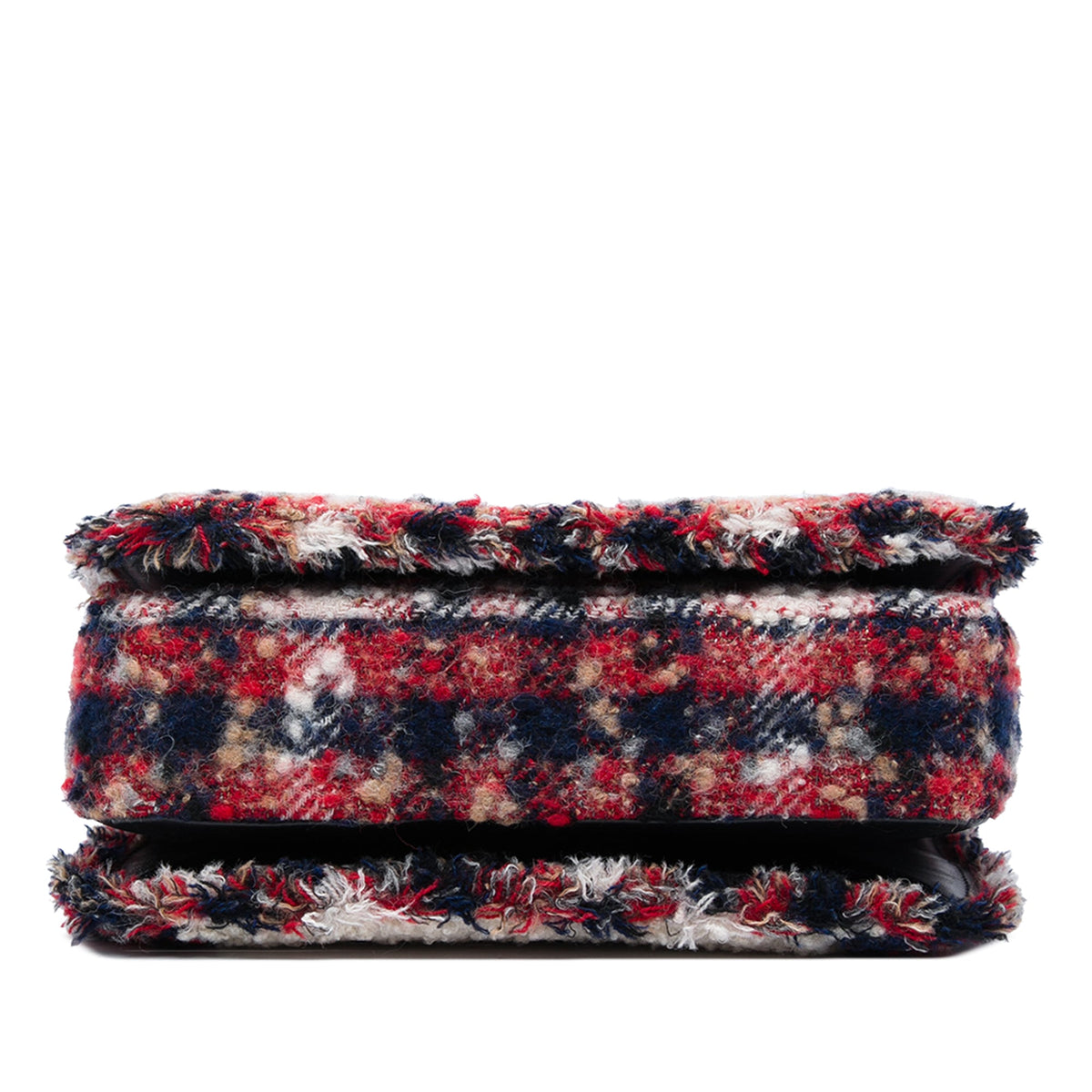 Chanel CC Tweed and Shearling Single Flap — White