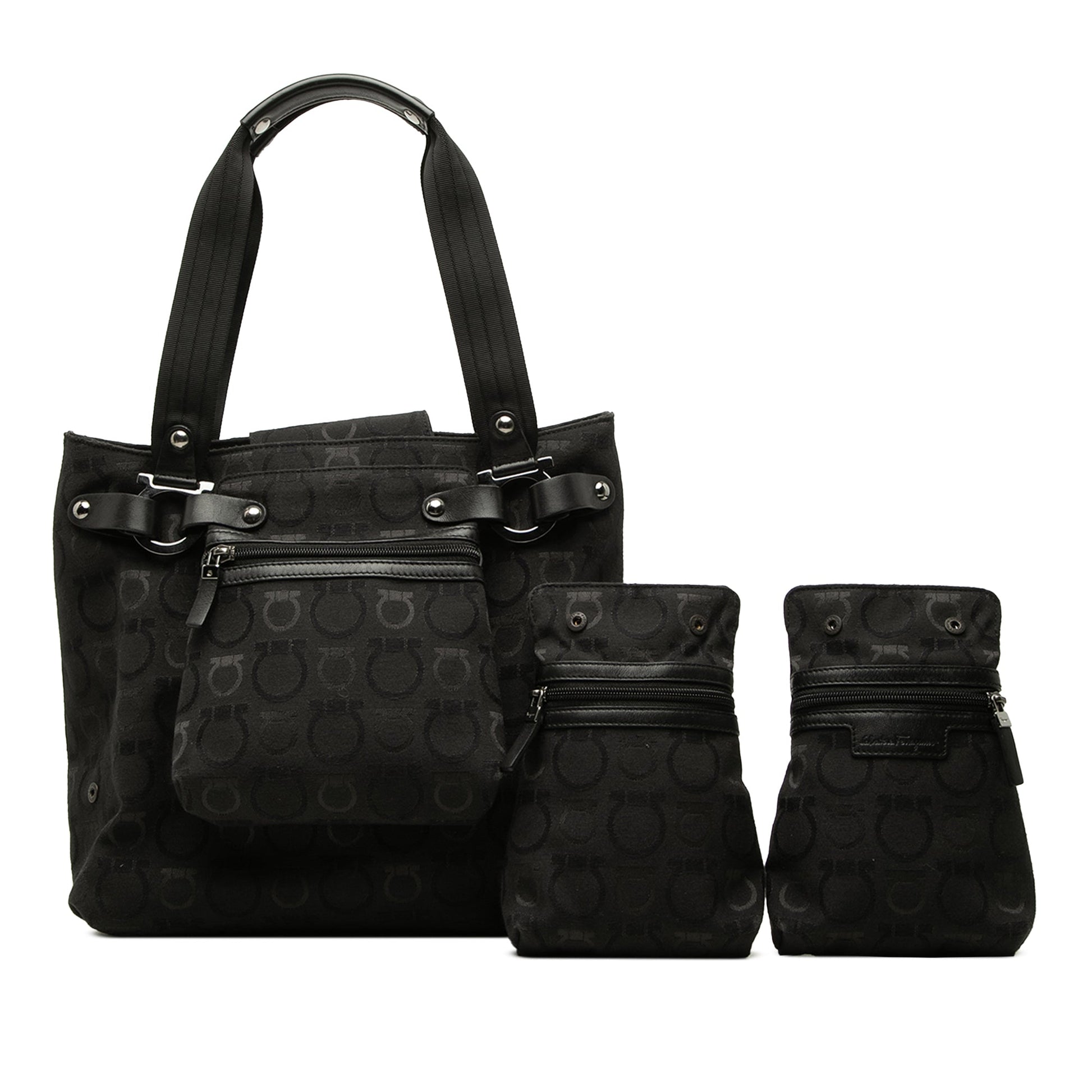 Ferragamo Gancini Canvas Tote