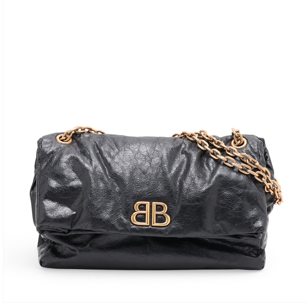 Balenciaga Medium Arena Calfskin Monaco Chain Bag — Black
