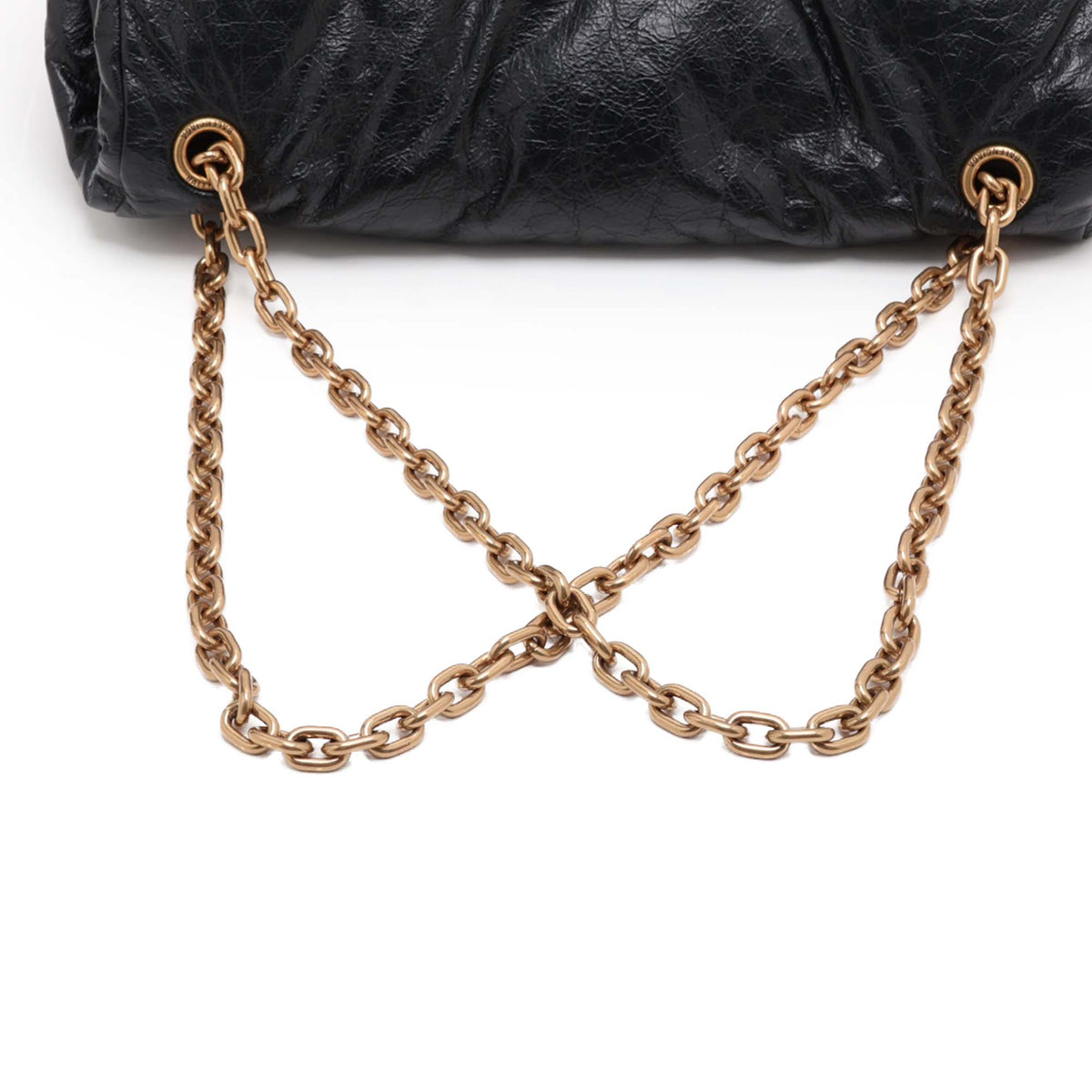 Balenciaga Medium Arena Calfskin Monaco Chain Bag — Black
