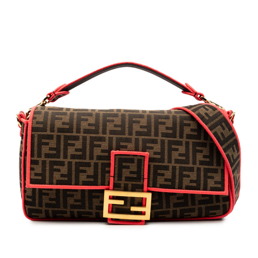 Fendi Large Zucca Canvas Baguette Satchel