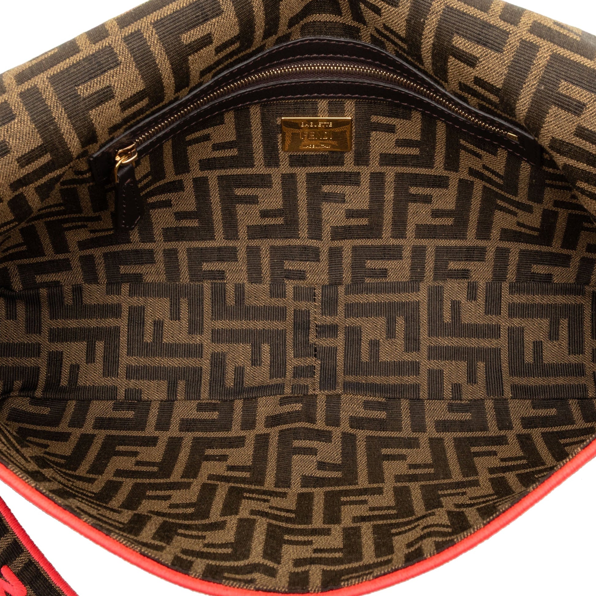Fendi Large Zucca Canvas Baguette Satchel