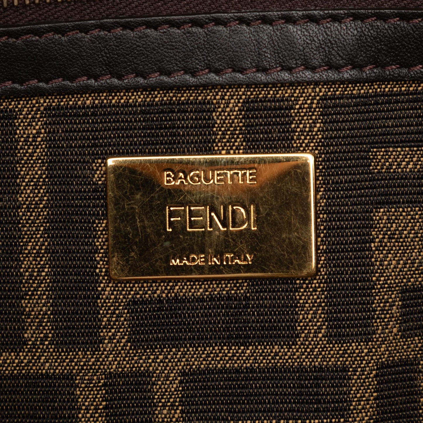 Fendi Large Zucca Canvas Baguette Satchel
