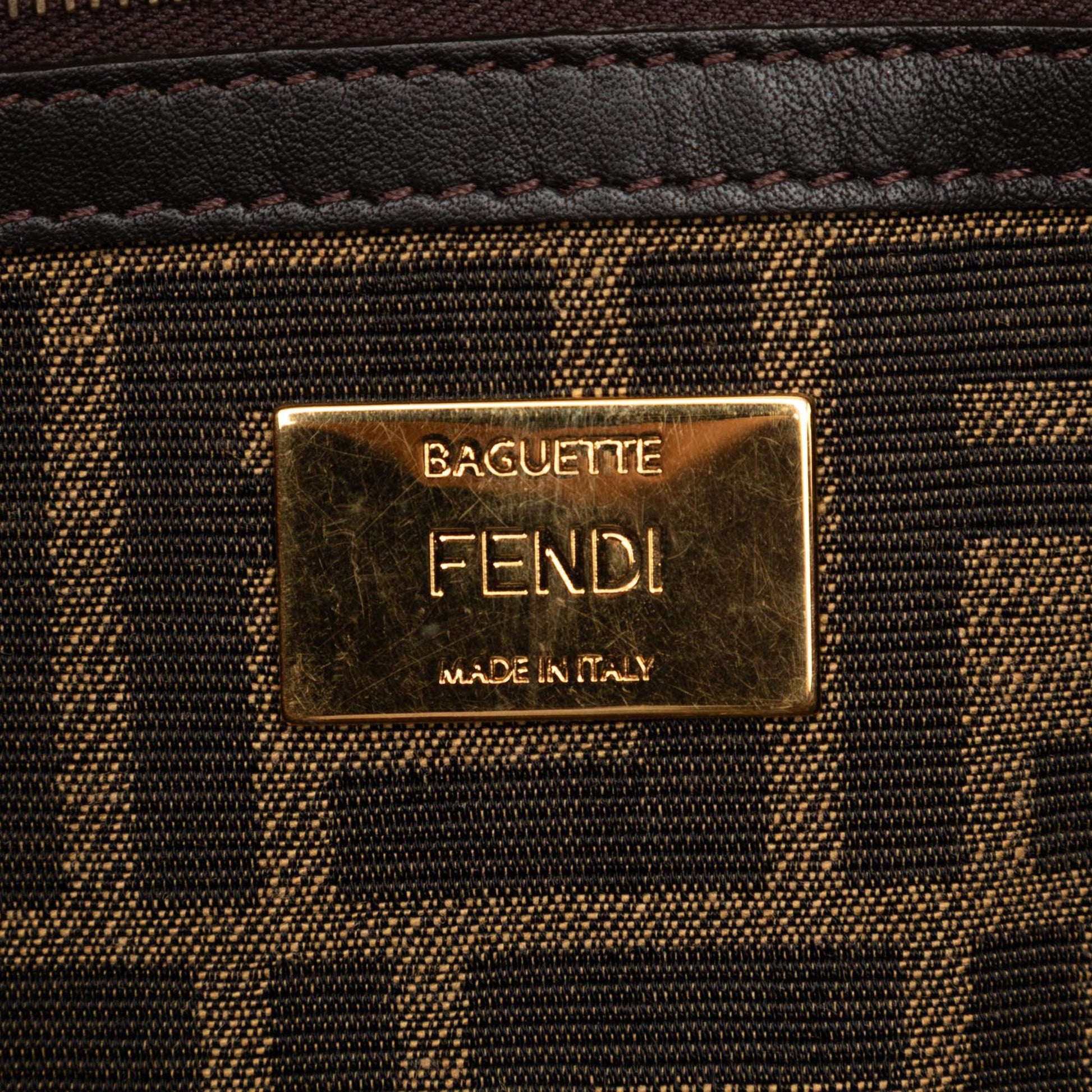 Fendi Large Zucca Canvas Baguette Satchel