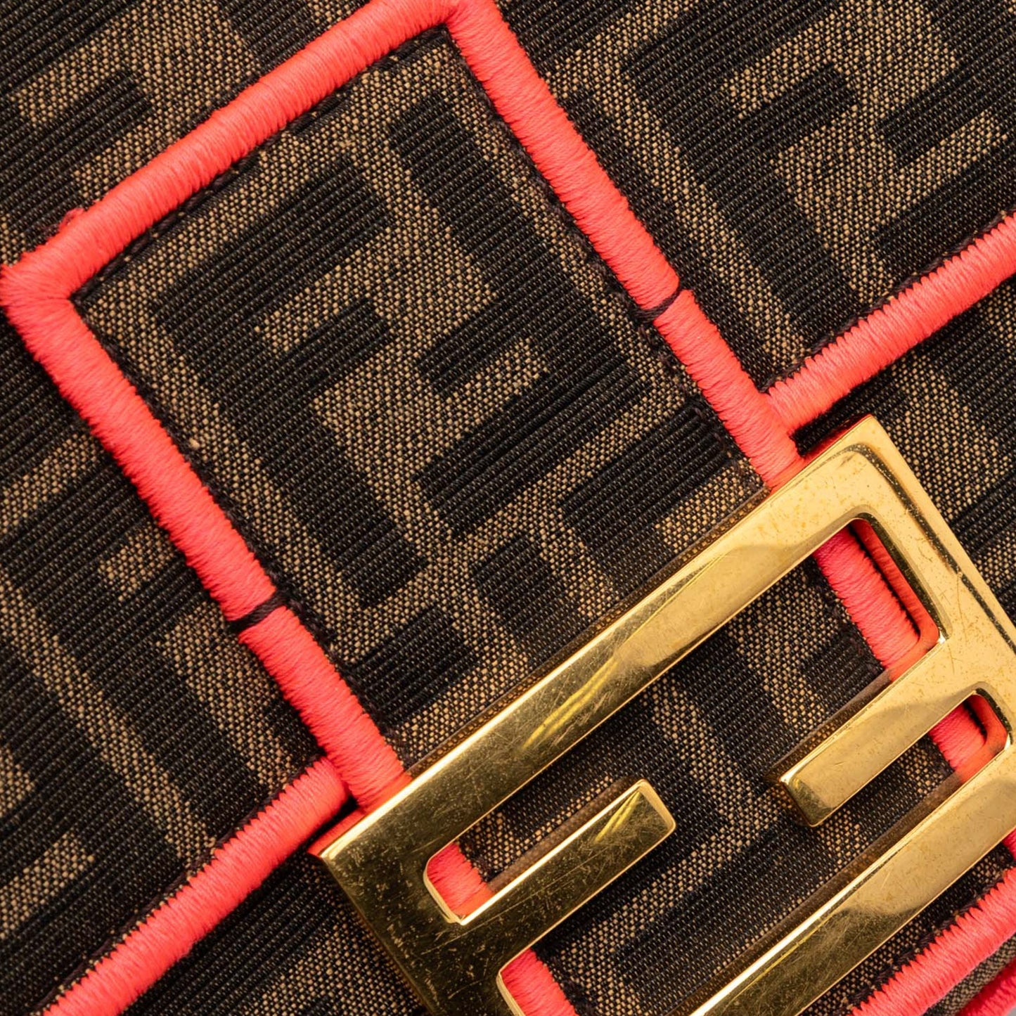 Fendi Large Zucca Canvas Baguette Satchel