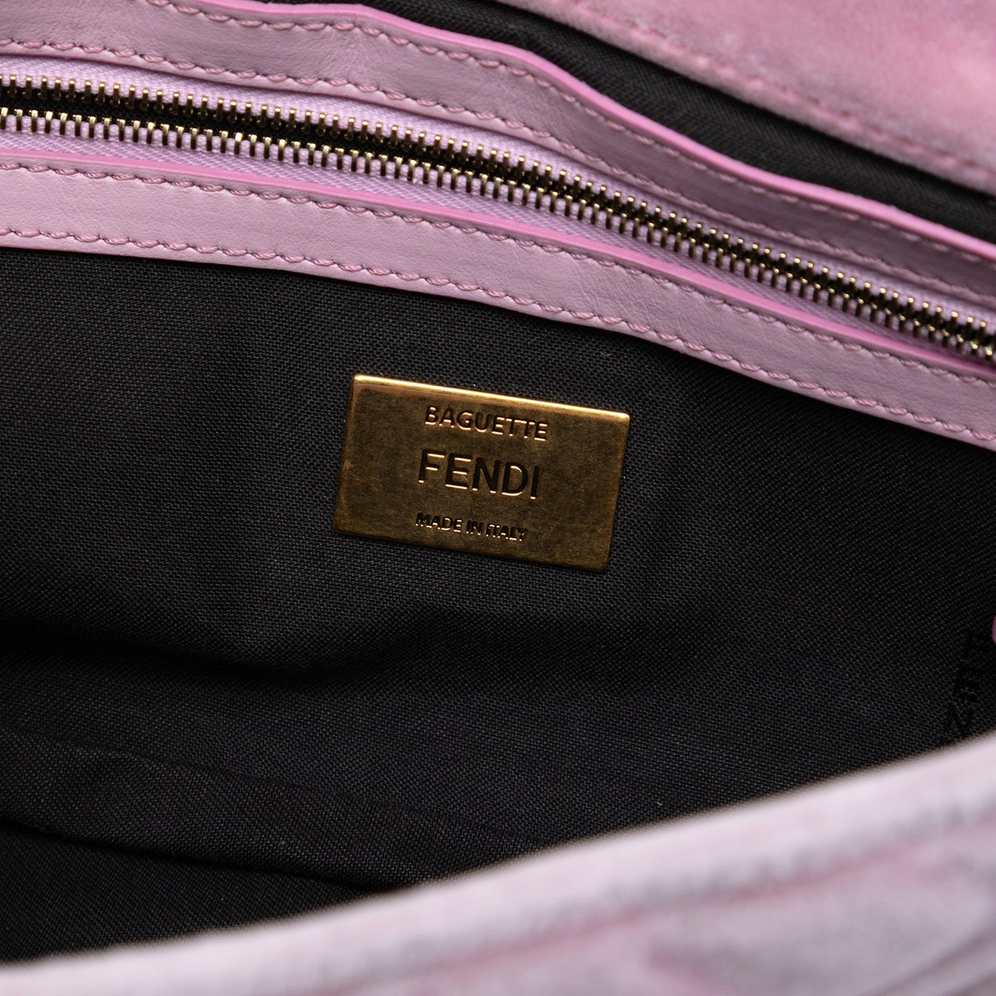 Fendi Zucca Embossed Velvet Baguette Satchel