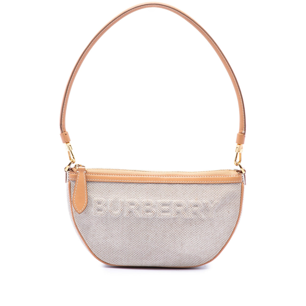 Burberry Mini Embossed Logo Canvas Olympia Shoulder Bag — Brown