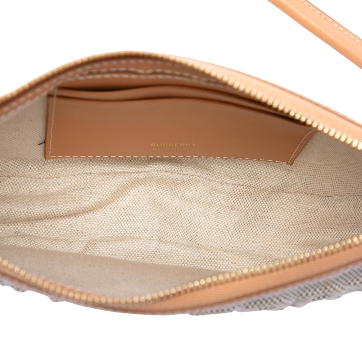 Burberry Mini Embossed Logo Canvas Olympia Shoulder Bag — Brown