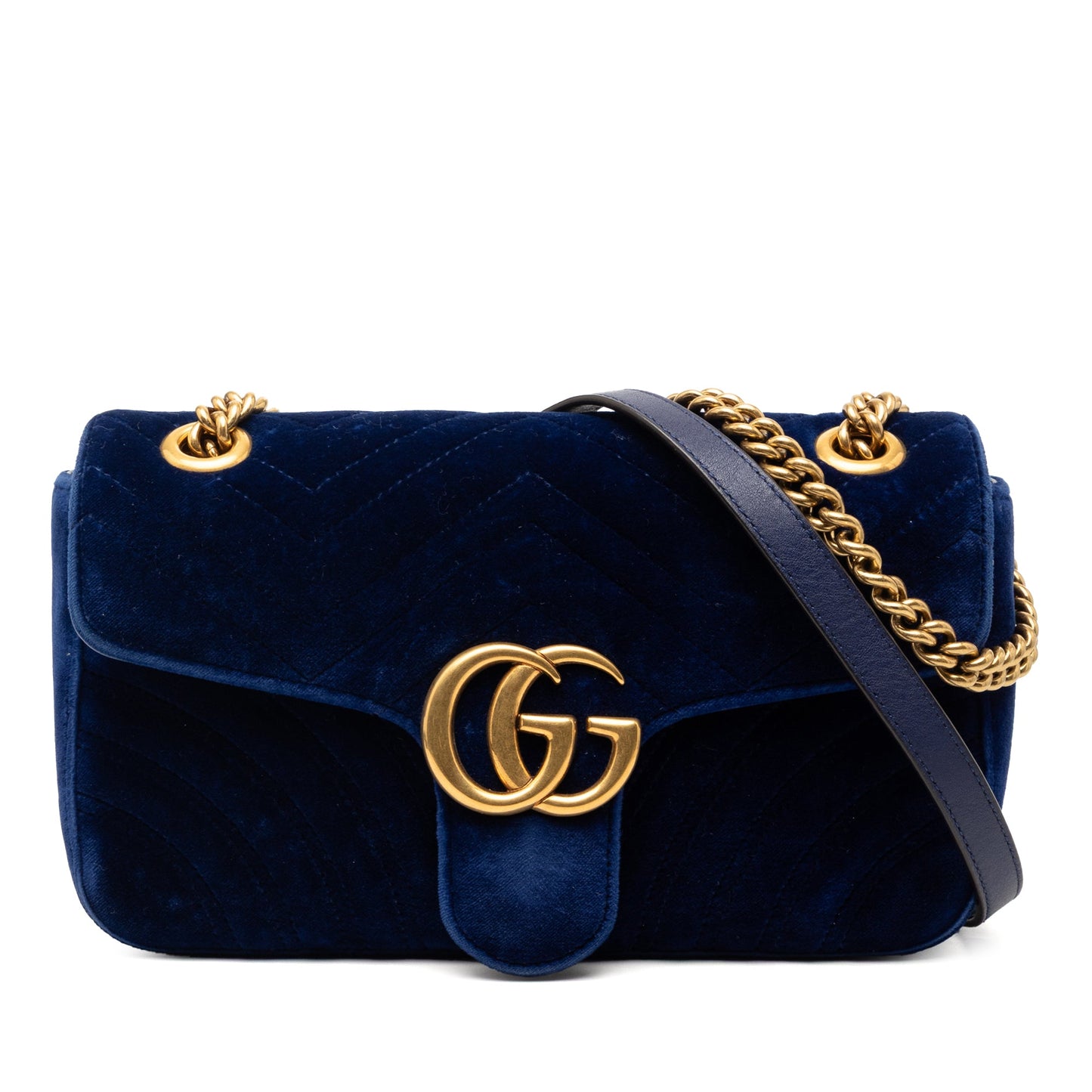 Medium GG Marmont Matelasse Velvet Shoulder Bag