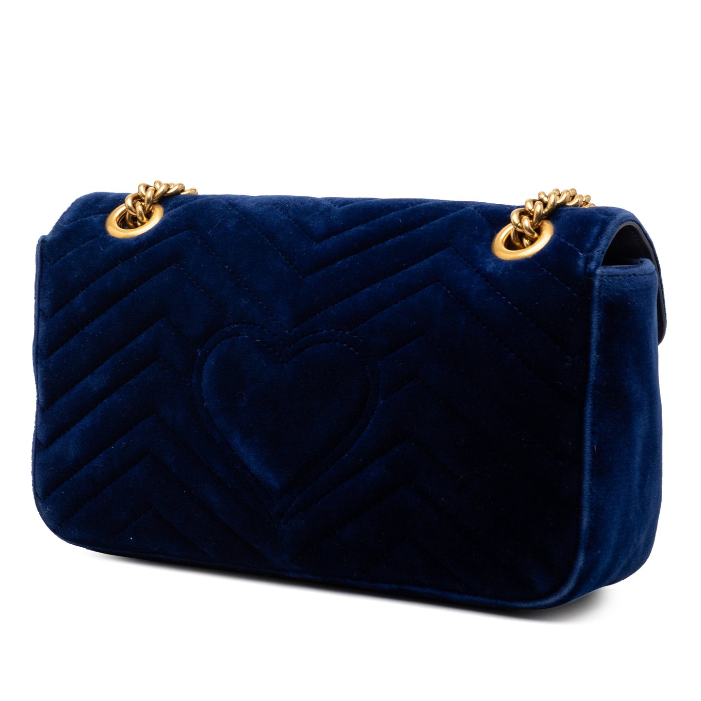 Medium GG Marmont Matelasse Velvet Shoulder Bag