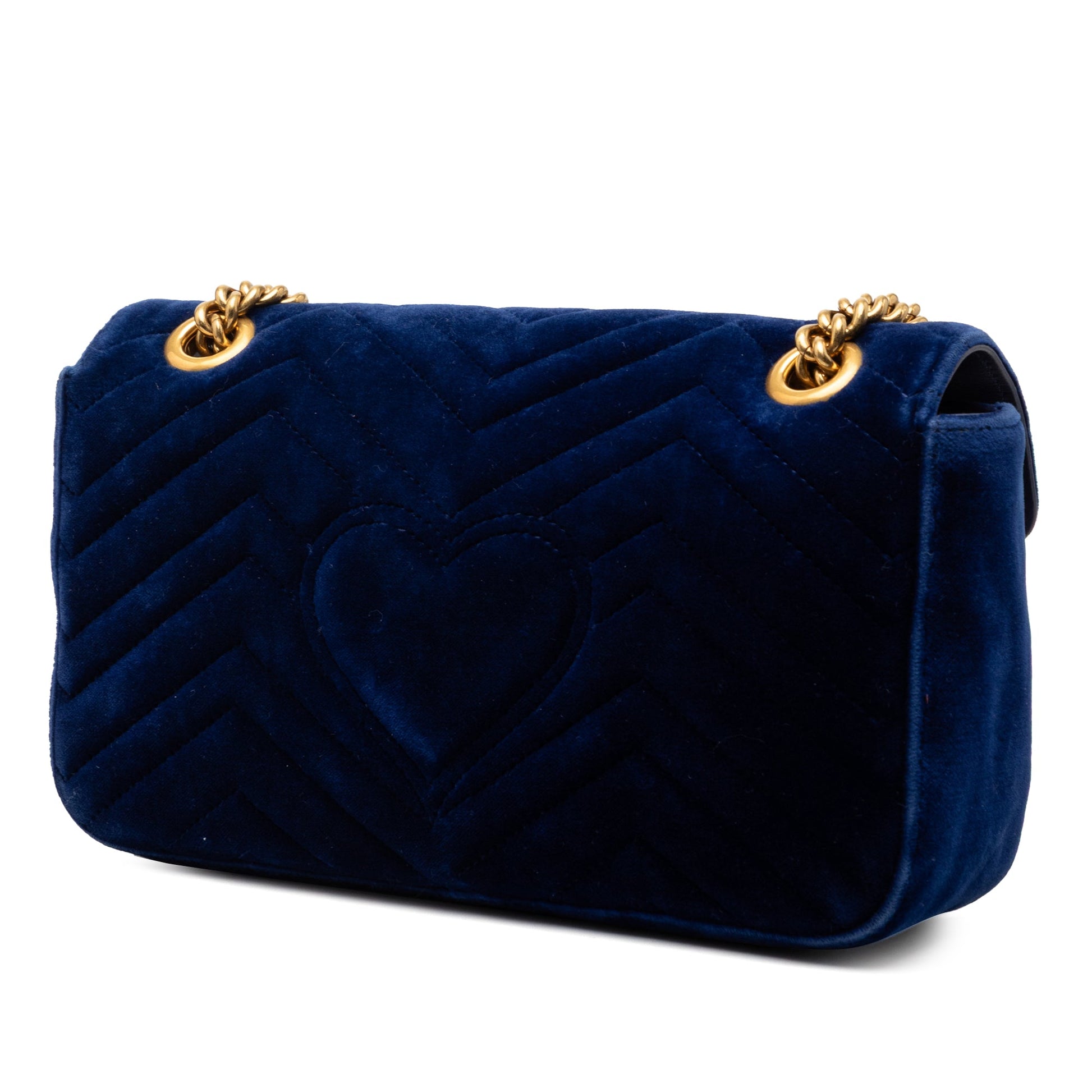 Medium GG Marmont Matelasse Velvet Shoulder Bag