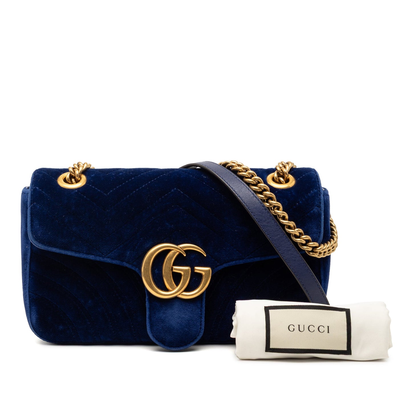 Medium GG Marmont Matelasse Velvet Shoulder Bag