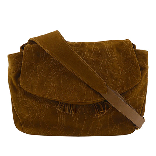 Ferragamo Stitched Suede Tassel Crossbody