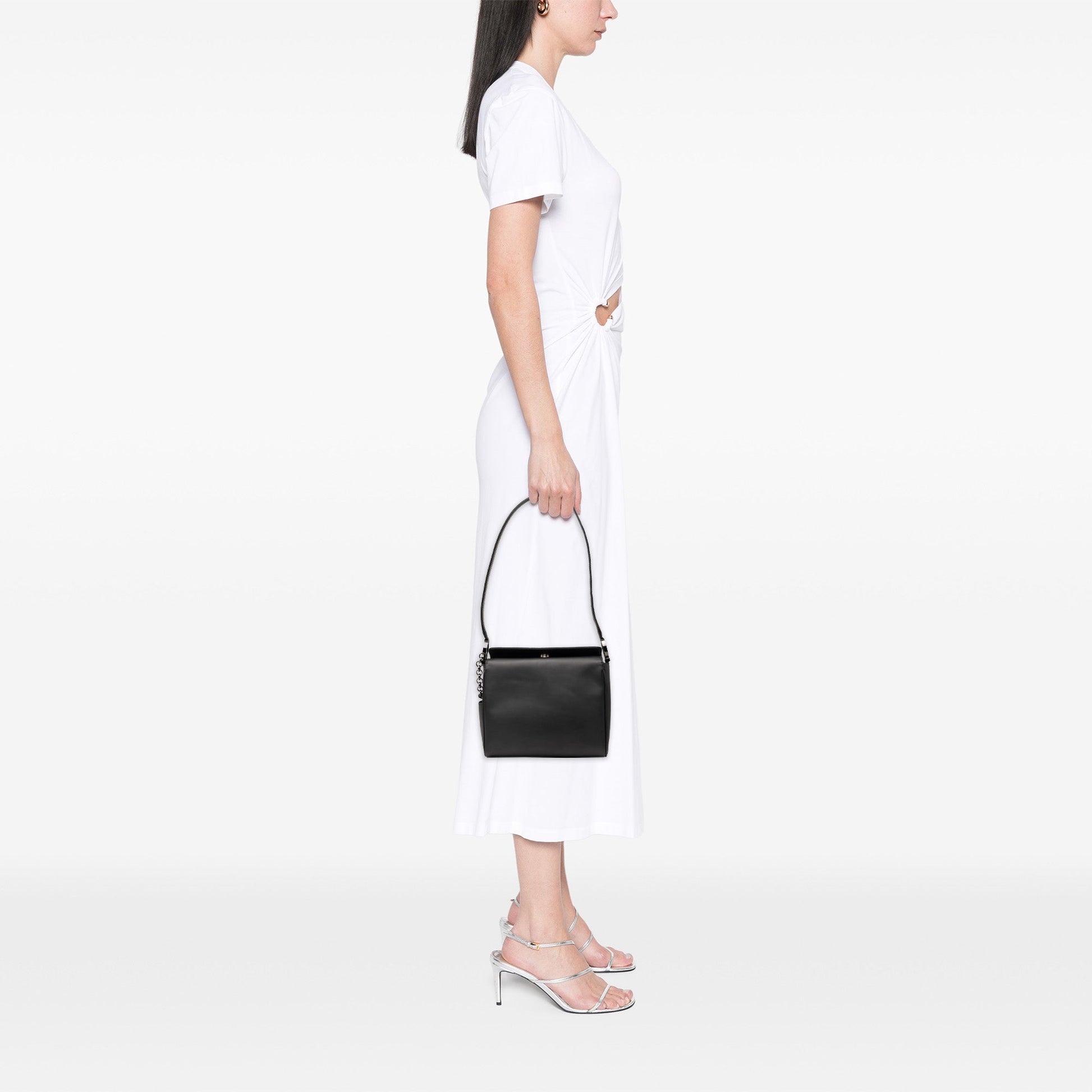 Ferragamo Leather Gancini Shoulder Bag