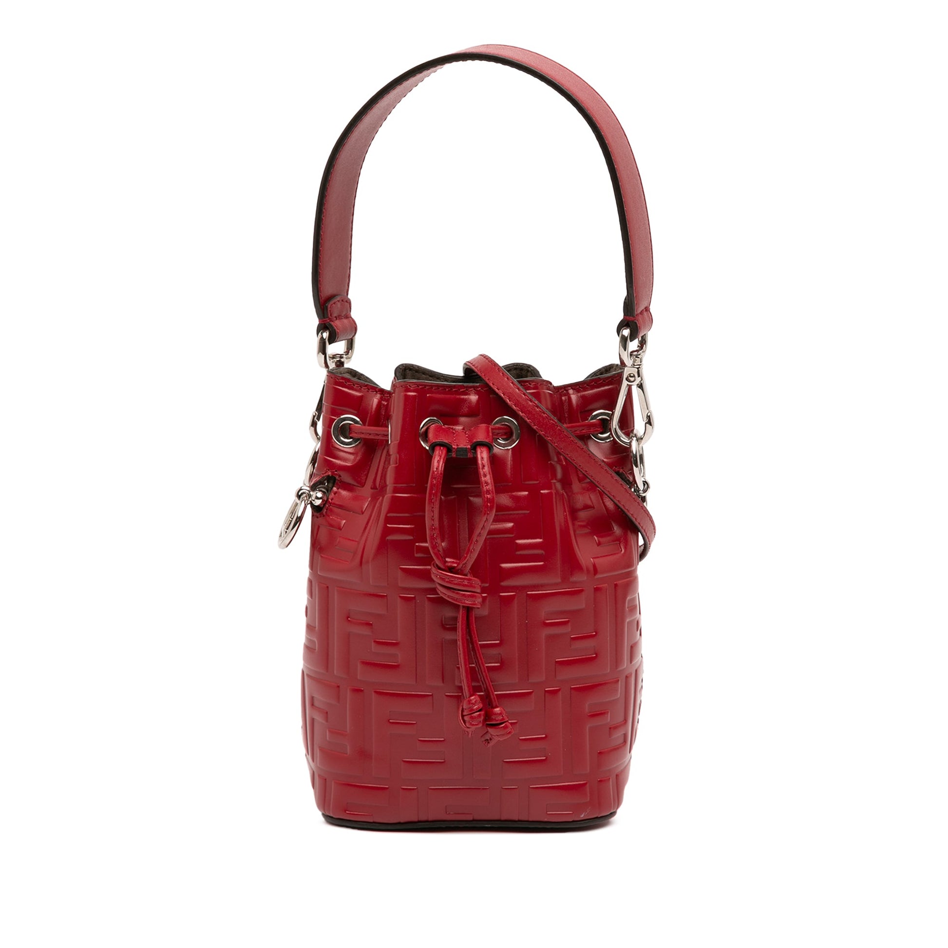Fendi Mini Zucca Embossed Leather Mon Tresor Bucket Bag