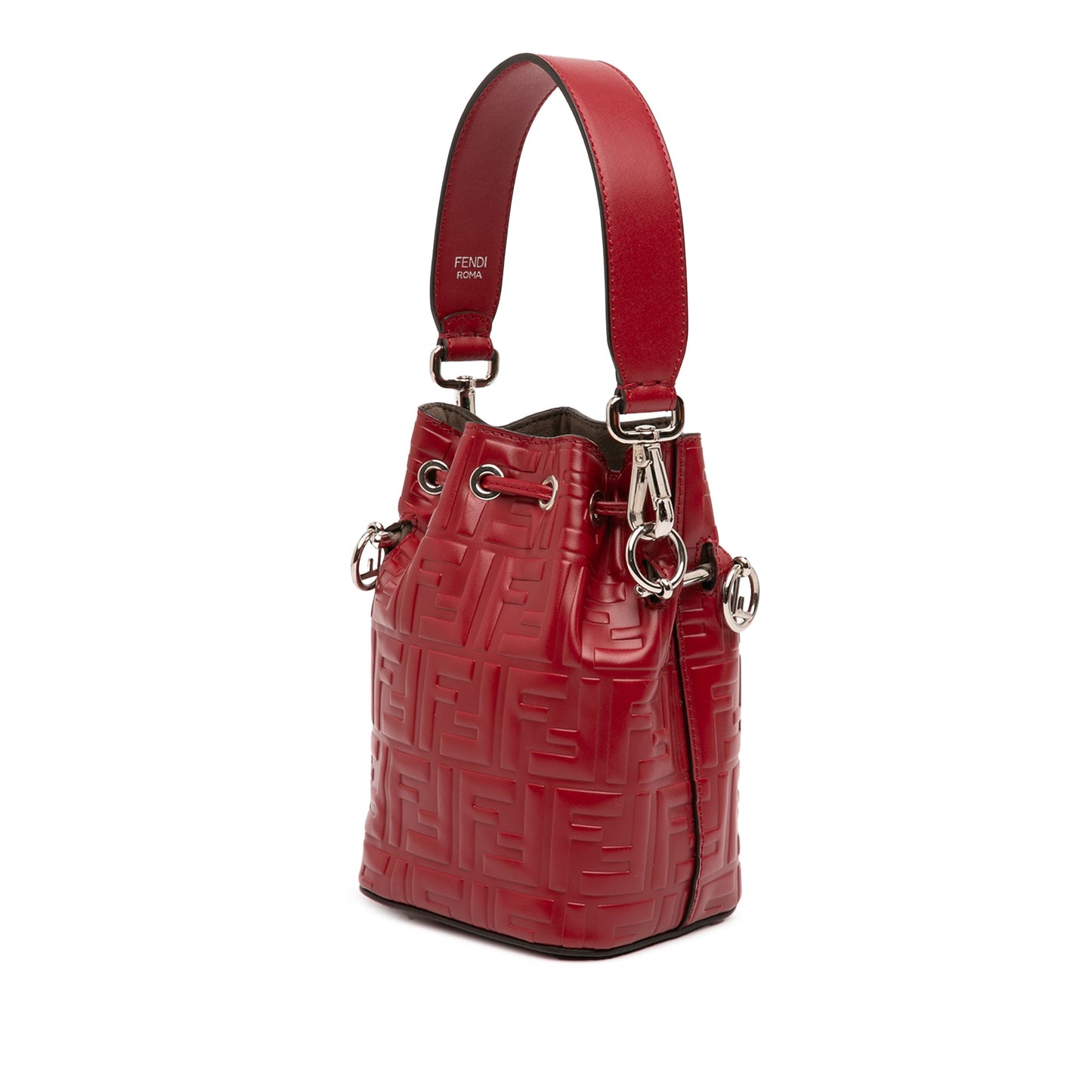 Fendi Mini Zucca Embossed Leather Mon Tresor Bucket Bag