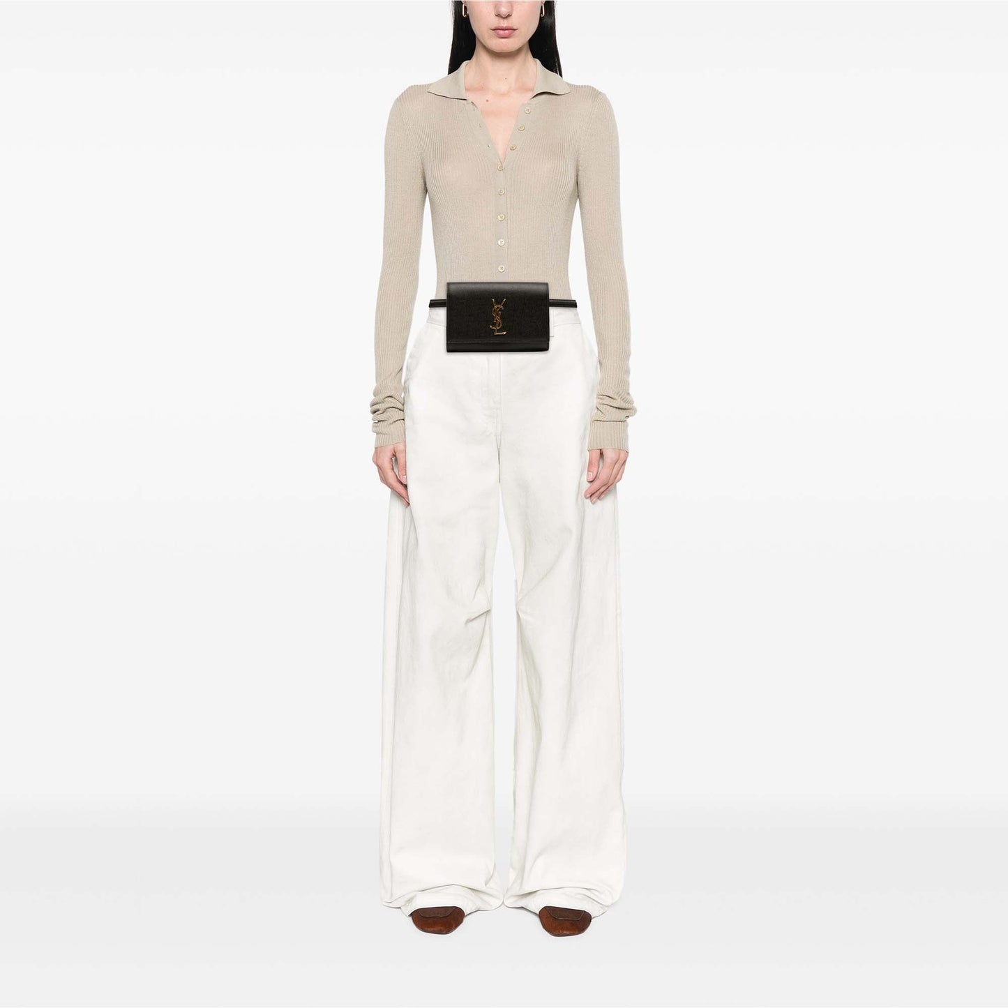 Saint Laurent Grain de Poudre Leather Kate Belt Bag