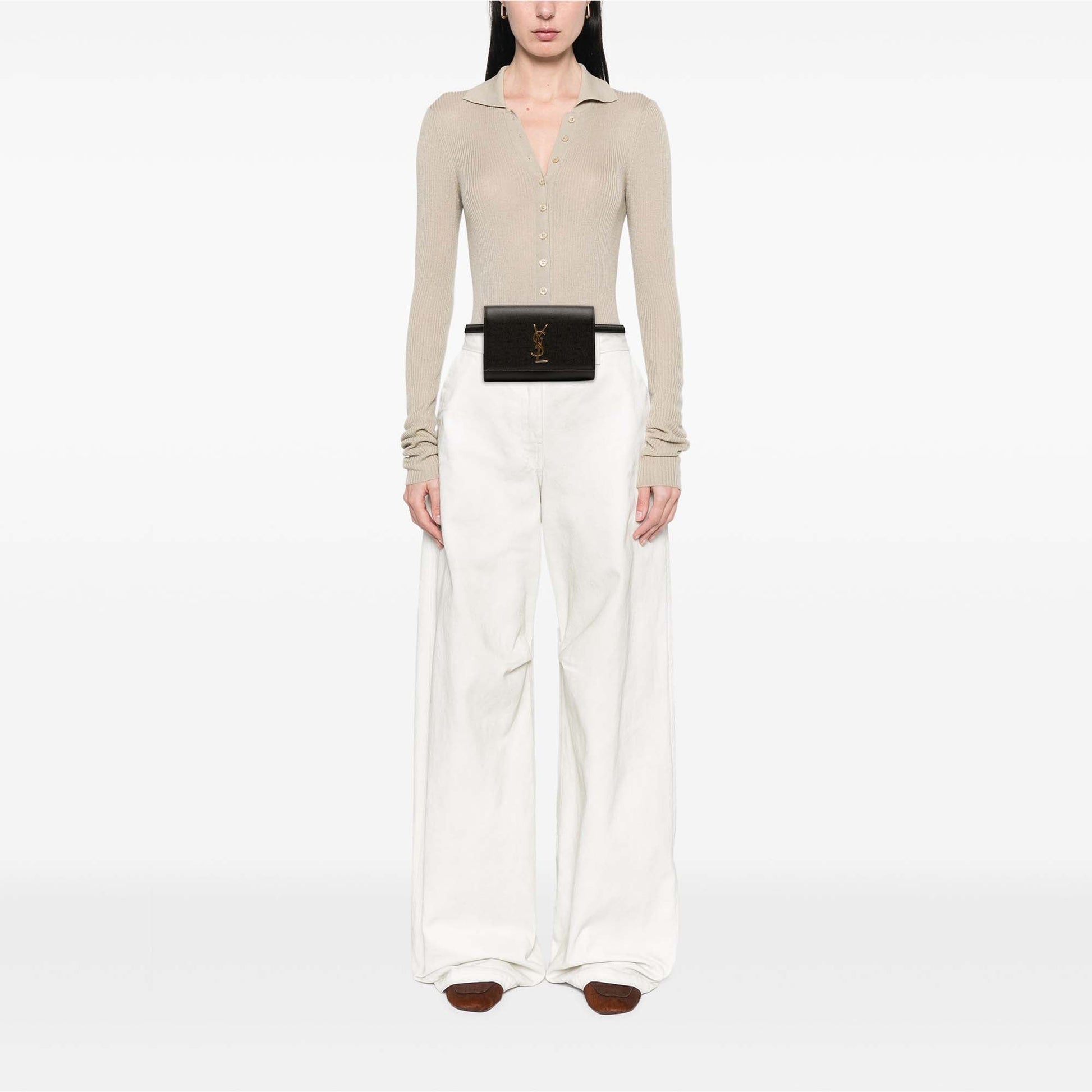 Saint Laurent Grain de Poudre Leather Kate Belt Bag