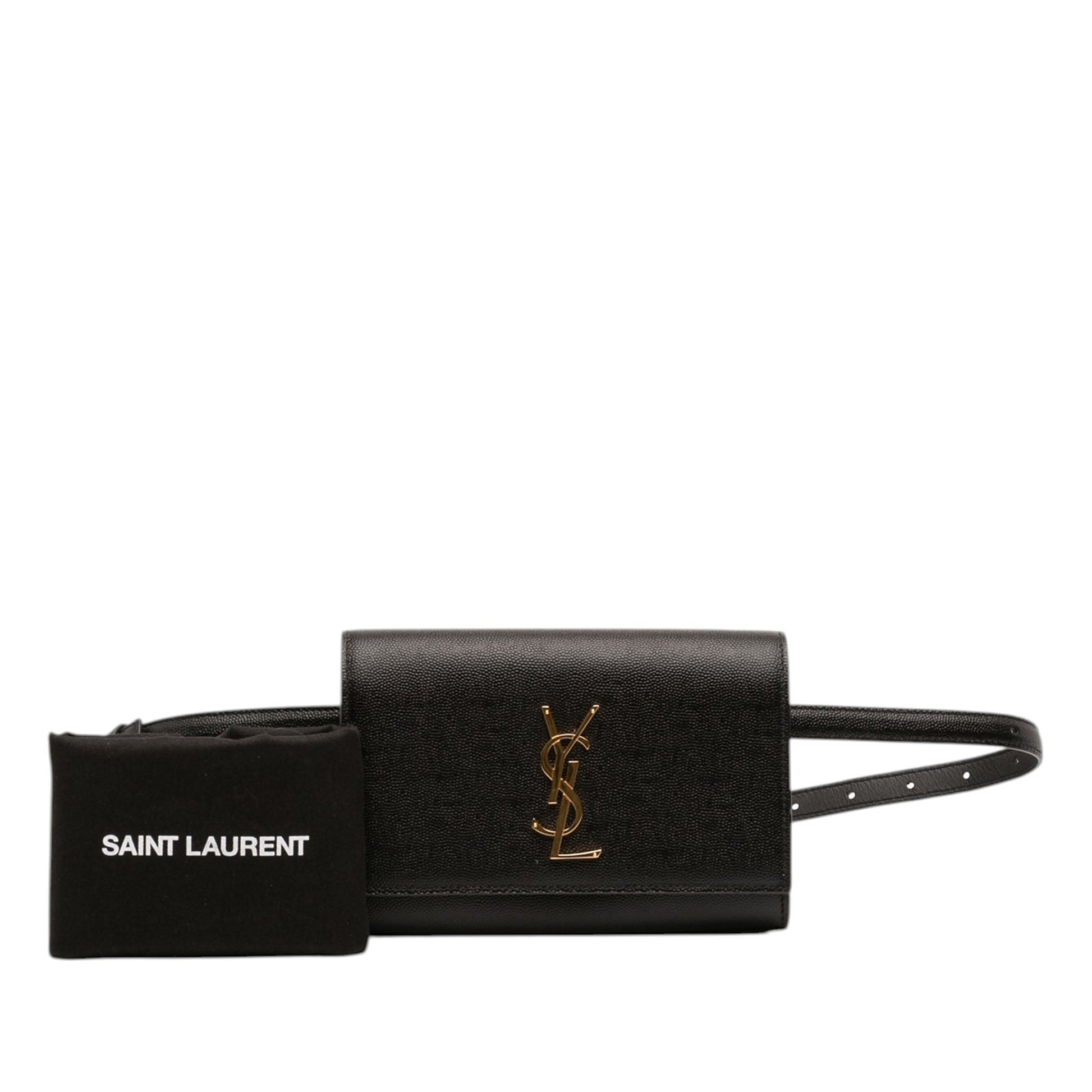 Saint Laurent Grain de Poudre Leather Kate Belt Bag