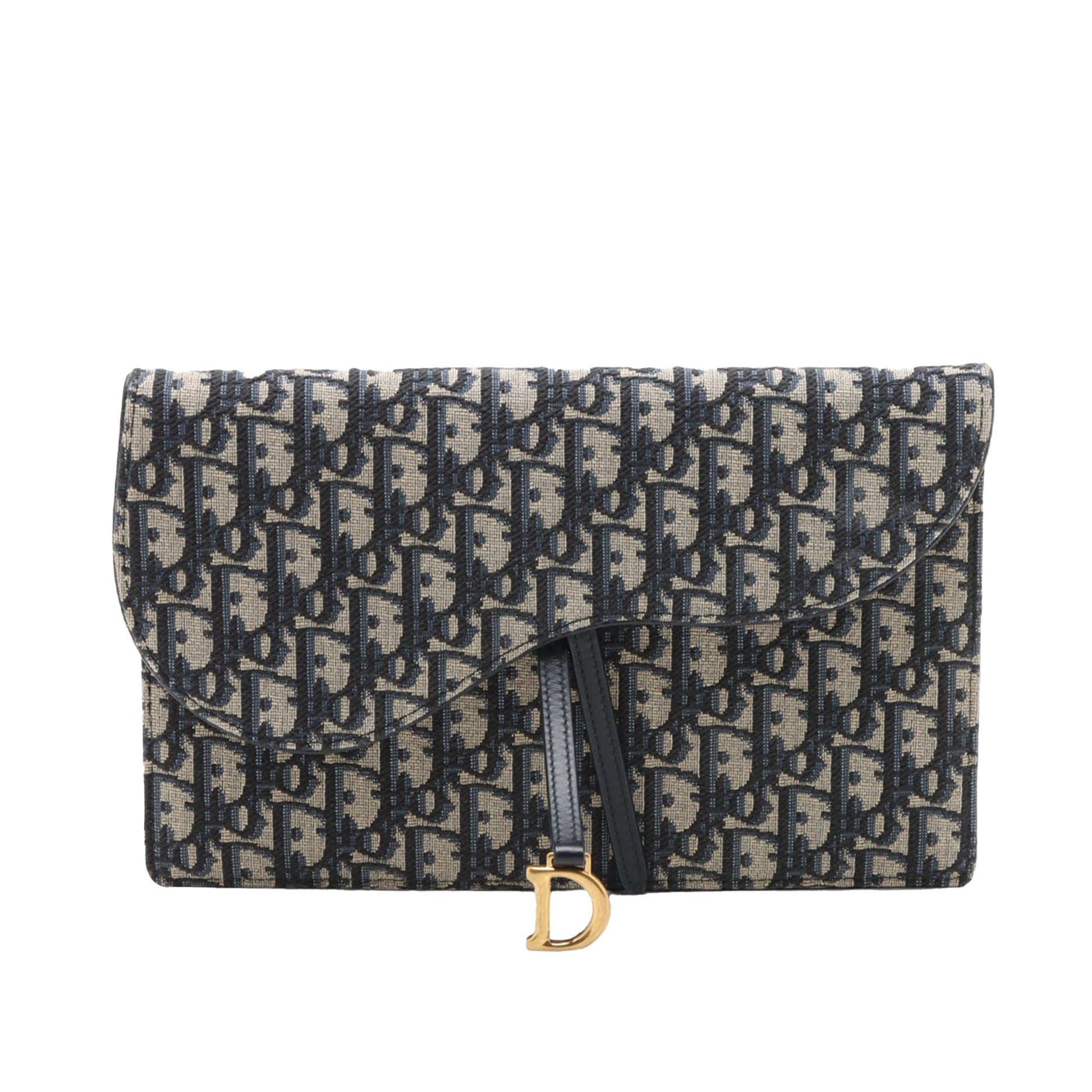 Dior Oblique Canvas Saddle Clutch