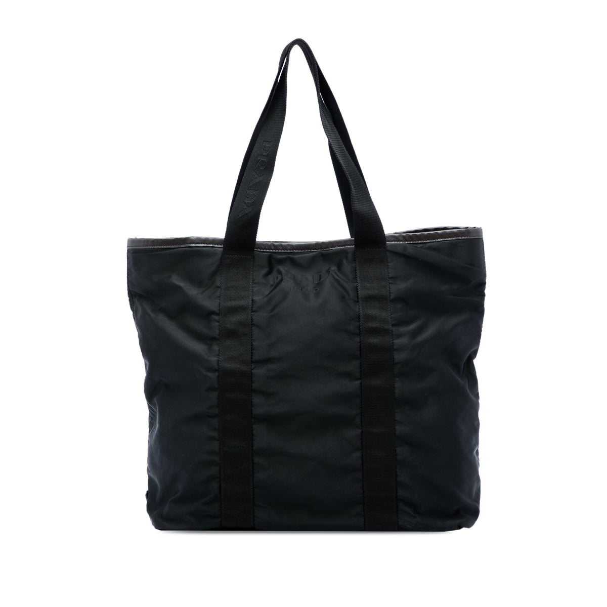 Prada Saffiano Trimmed Tessuto Tote
